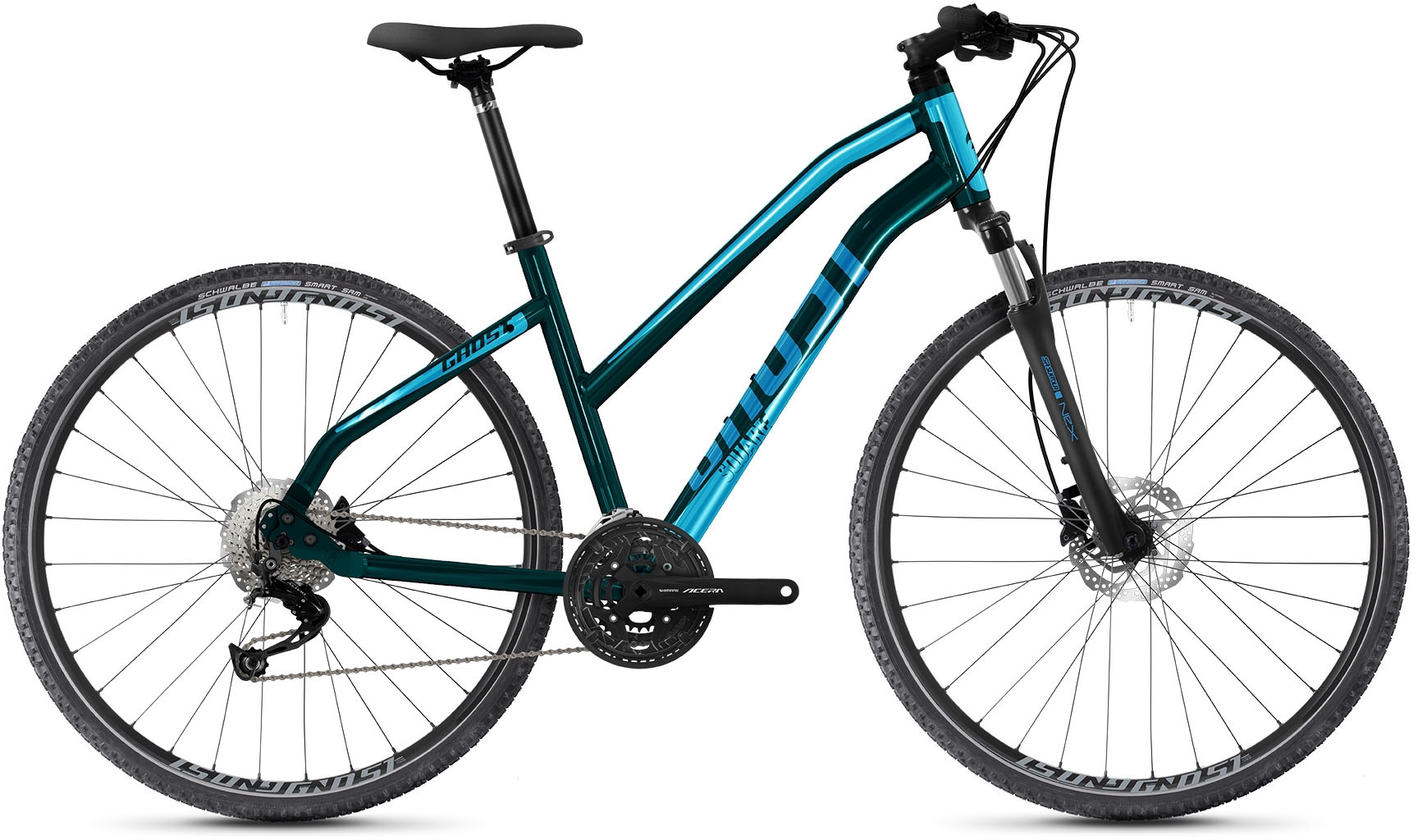 Ghost Fitnessbike »Square Cross Base AL W«, 27 Gang, Shimano, Alivio Schaltwerk, Kettenschaltung, für Damen und Herren, Kettenschaltung