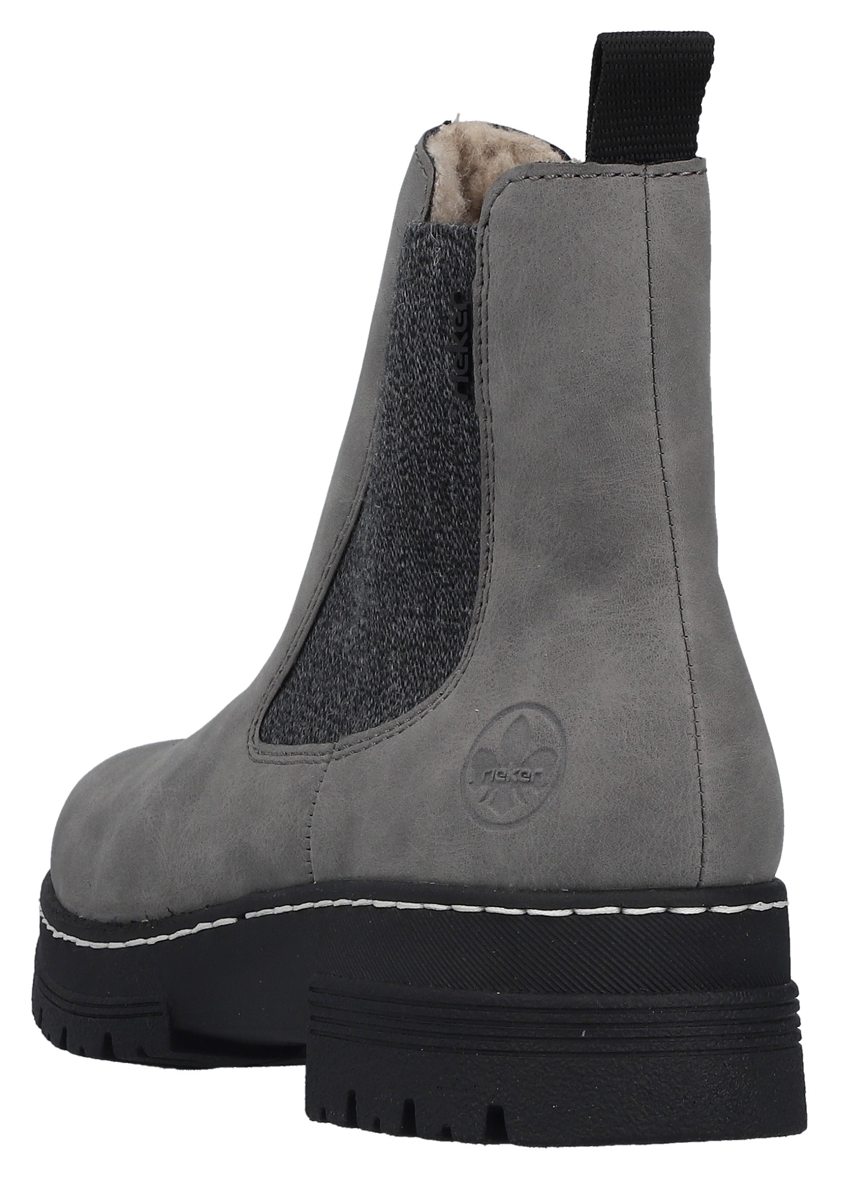 Rieker Chelseaboots, Winterstiefelette, Winterboots, Blockabsatz, mit Stretcheinsatz