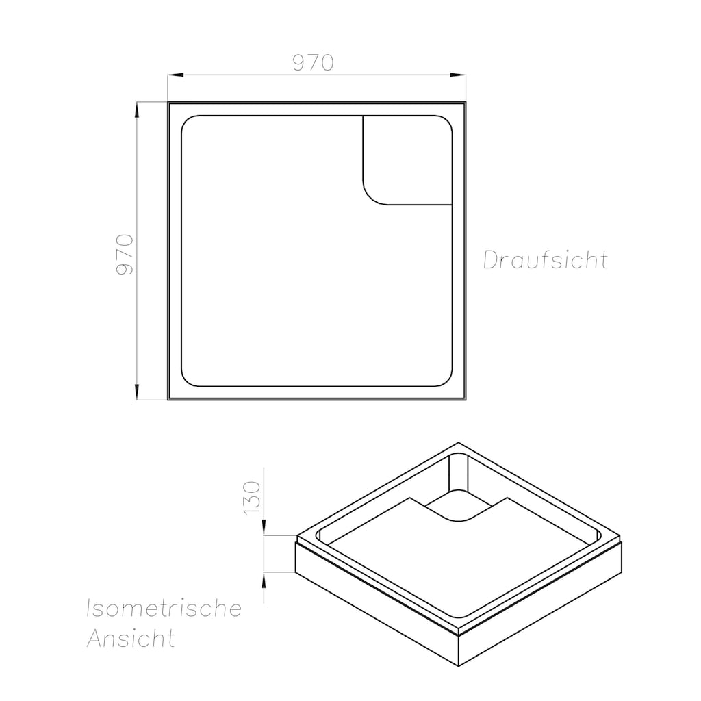 OTTOFOND Duschwanne »Set Quadratische Duschwanne«, (3 St.)