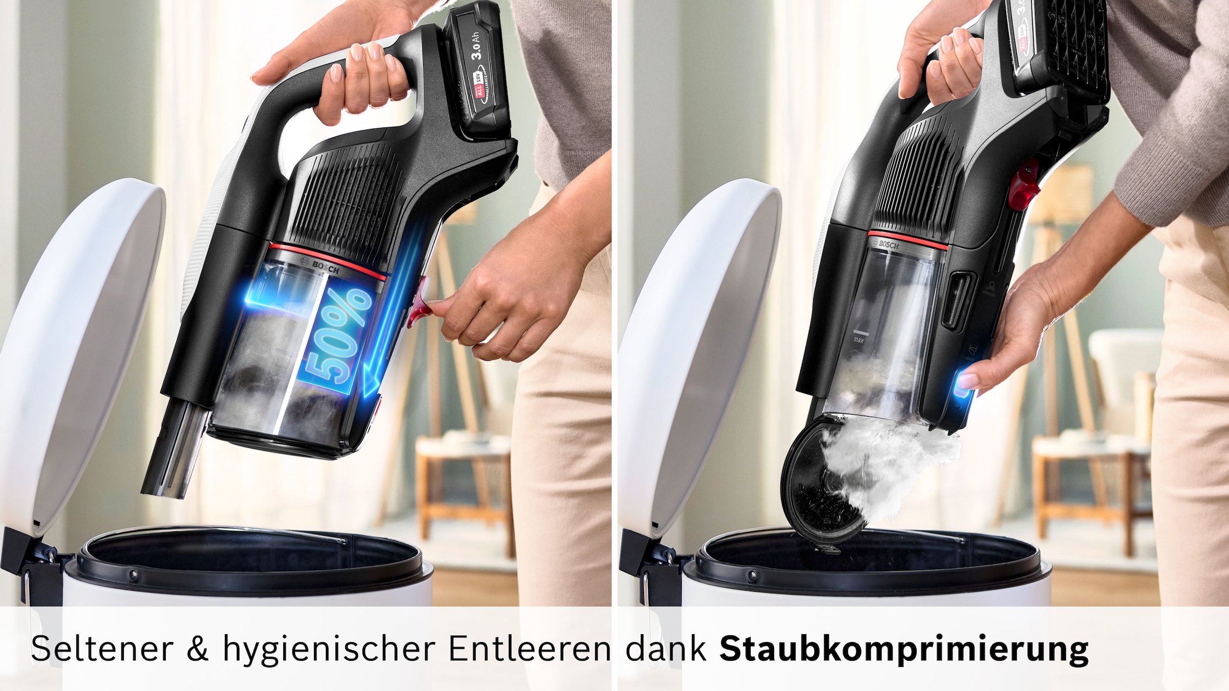 BOSCH Akku-Stielstaubsauger »BKS931BA« HEPA-Filtersystem, 10 Jahre Motorgarantie, Staubkomprimierung, weiß