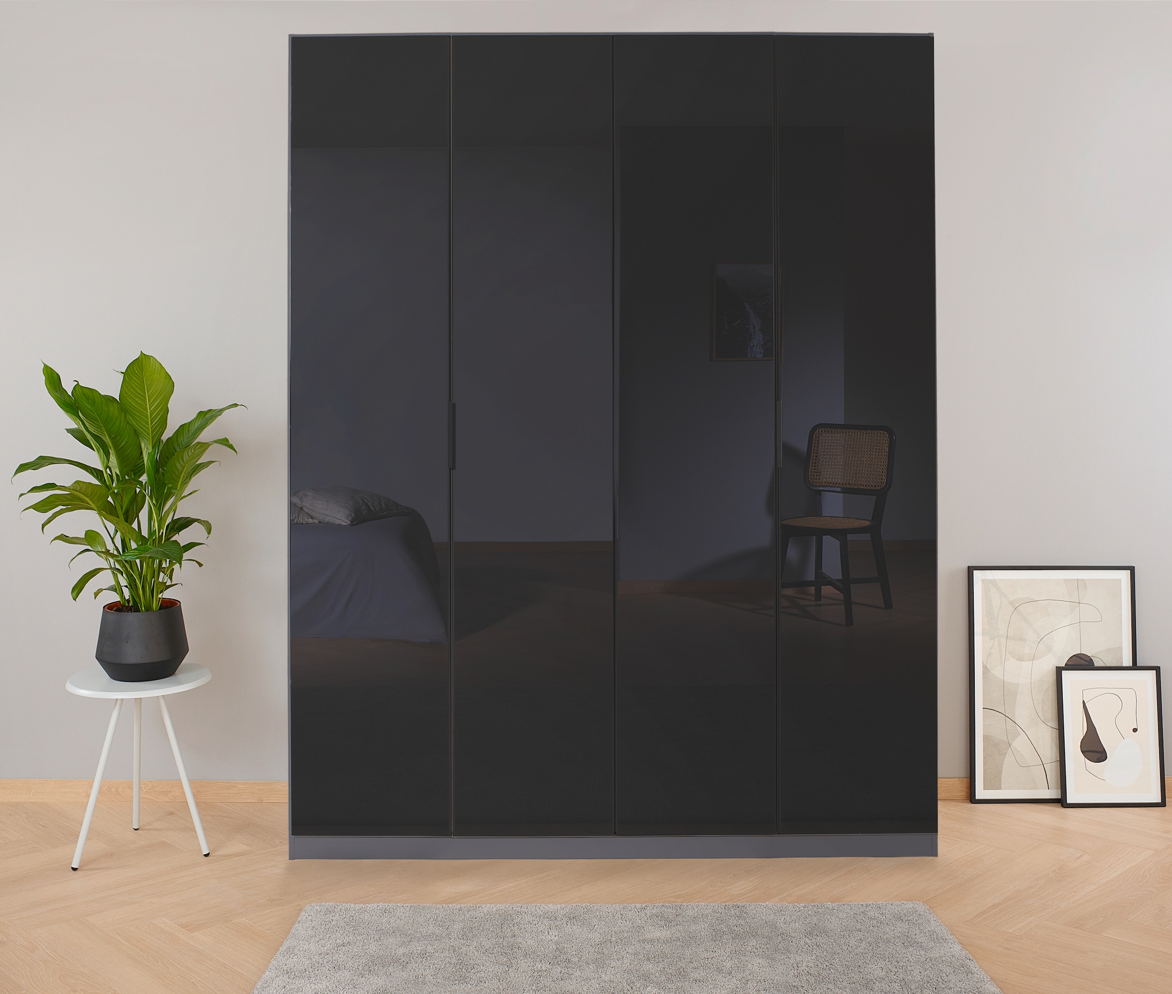 OTTO home "Mehrzweckschrank Aktenschrank Möbel Mietswohnung Schlafzimmer KOLUNA" Breiten 181/226/271/315 cm Höhen 210/229 cm, hochwertige Glas-Front, inkl. 2 Innenschubladen sowie extra Einlegeböden MADE IN GERMANY