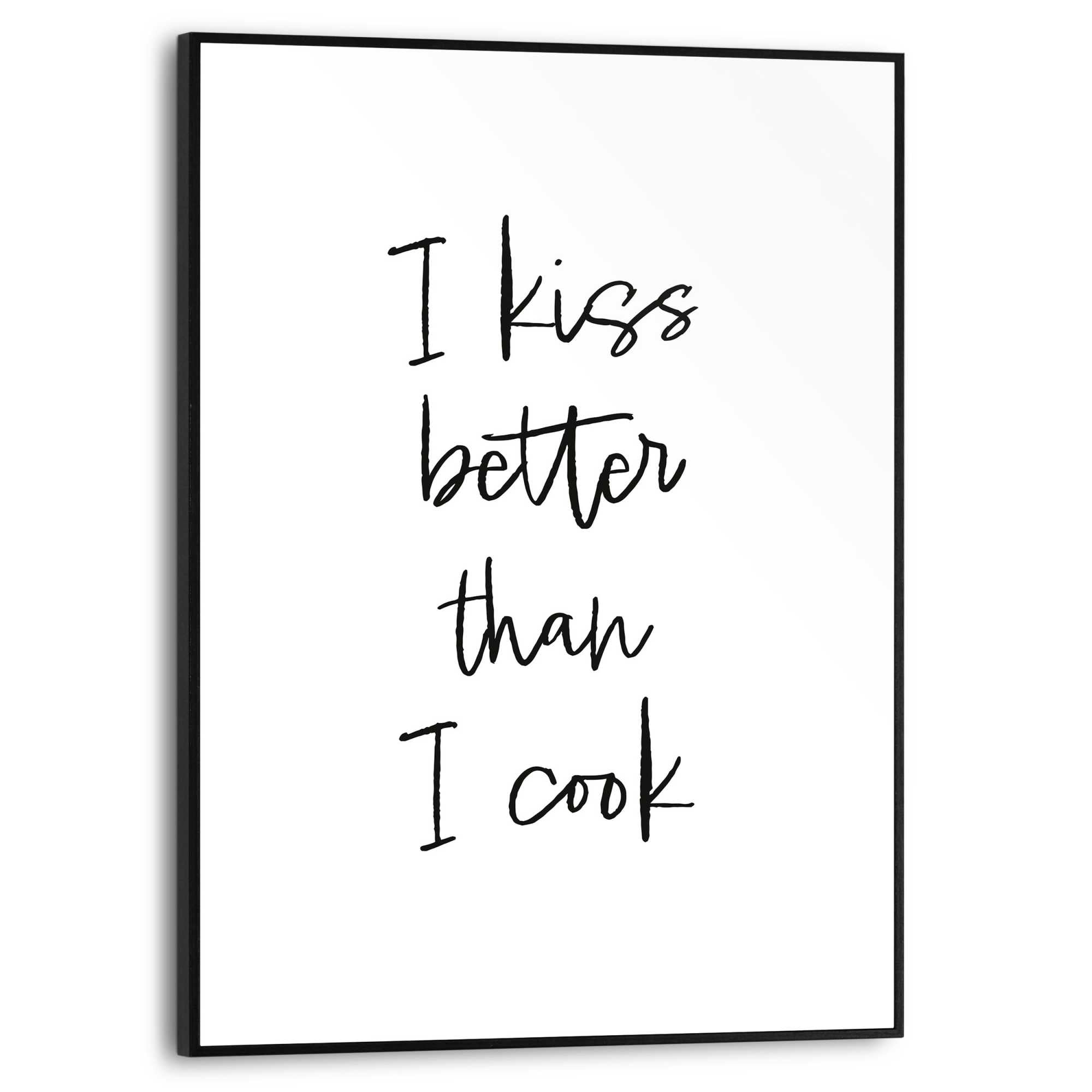Reinders Poster "Cooking Kisses", Küche - Schwarz-Weiß - MDF - Sprüche - 30 günstig online kaufen