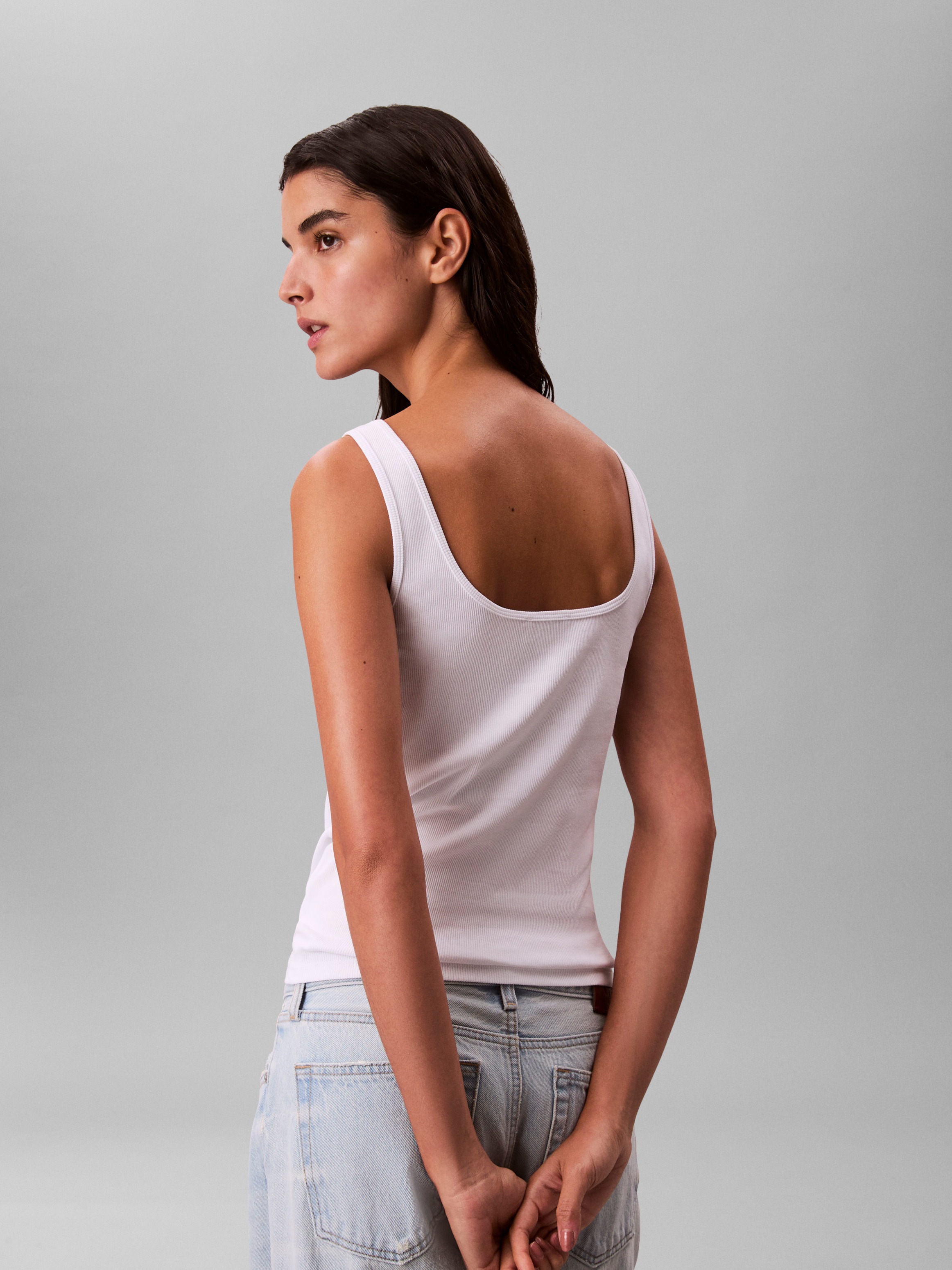 Calvin Klein Jeans Tanktop »MONOGRAM SCOOP NK RIB TANK TOP« Mit Rundhalsausschnitt, regular fit