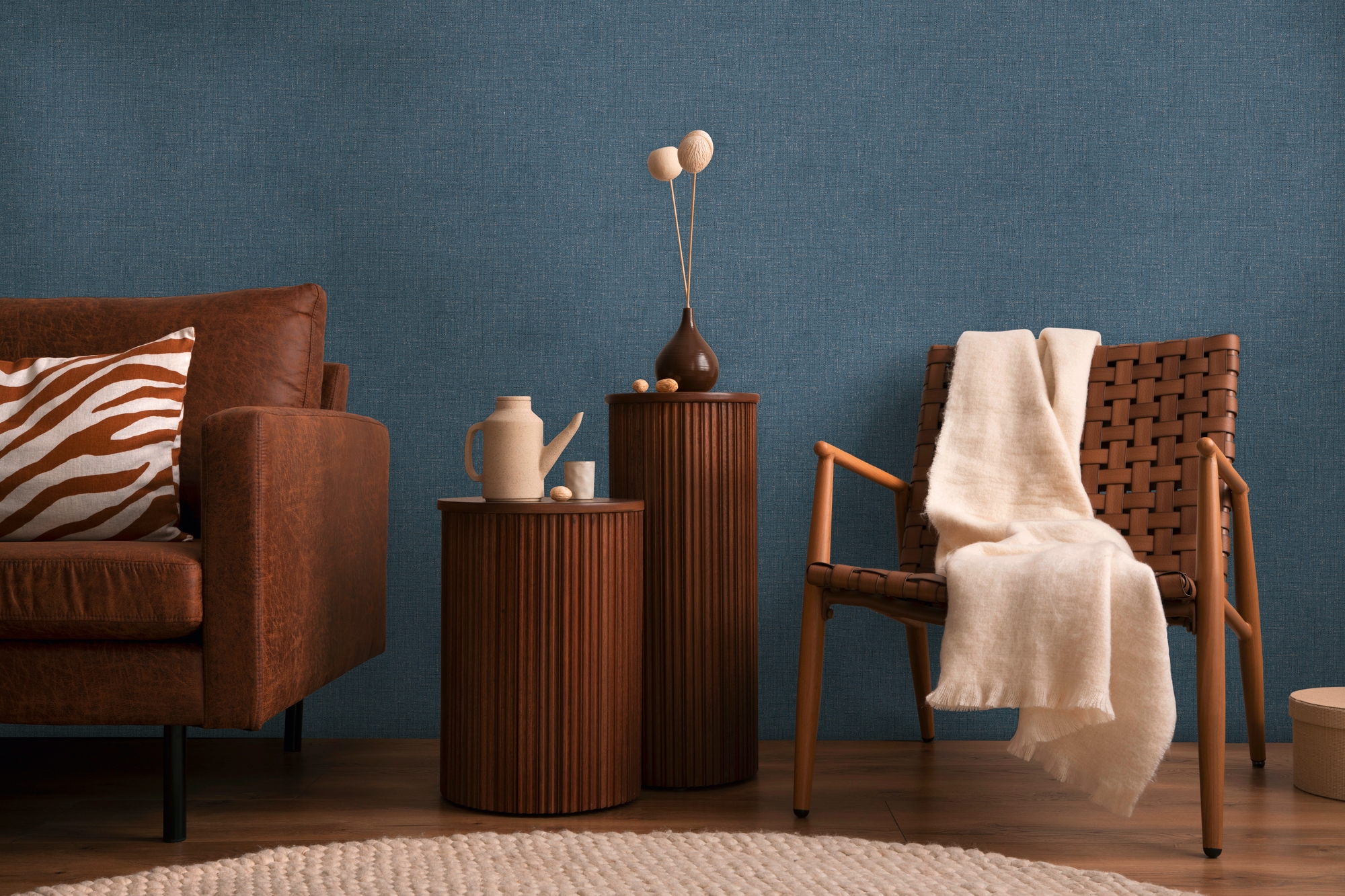 CosmoLiving by Cosmopolitan Vliestapete »Natural Texture – Struktur-Unitapete« matt strukturiert Zeitlose Vliestapete in natürlicher Leinenoptik