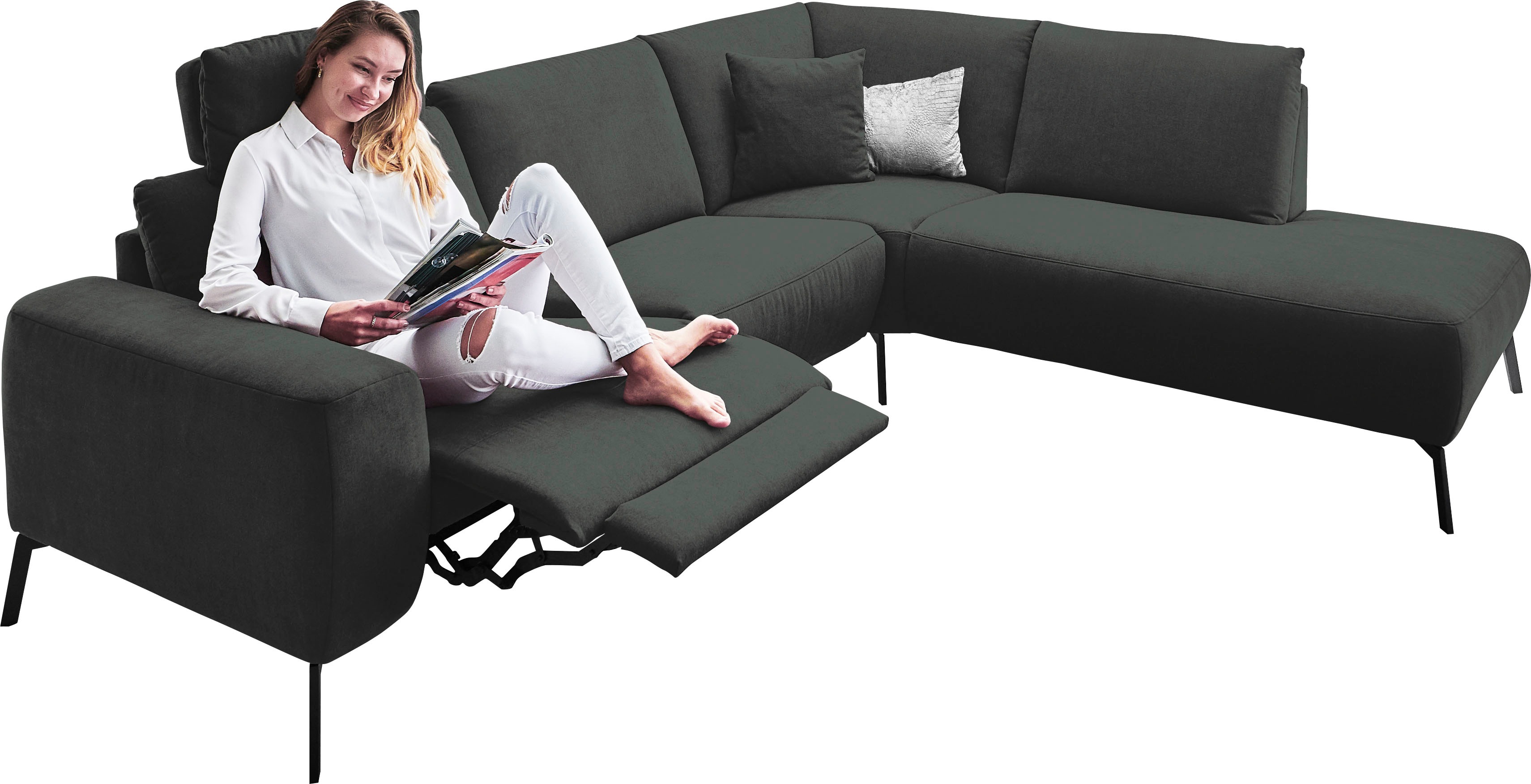 Thumbnail - INOSIGN Ecksofa "Bellini L-Form", incl. motorischer Relaxfunktio, wahlweise Easy Care-Bezug