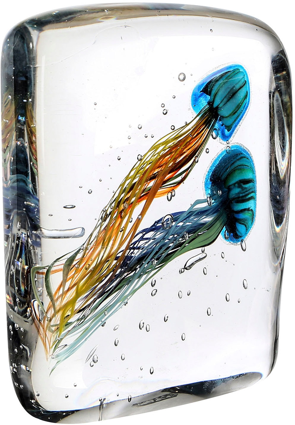 Casablanca by Gilde Dekoobjekt "Briefbeschwerer Qualle Funny Medusa 2 blau; klar; orange H. 22 cm"