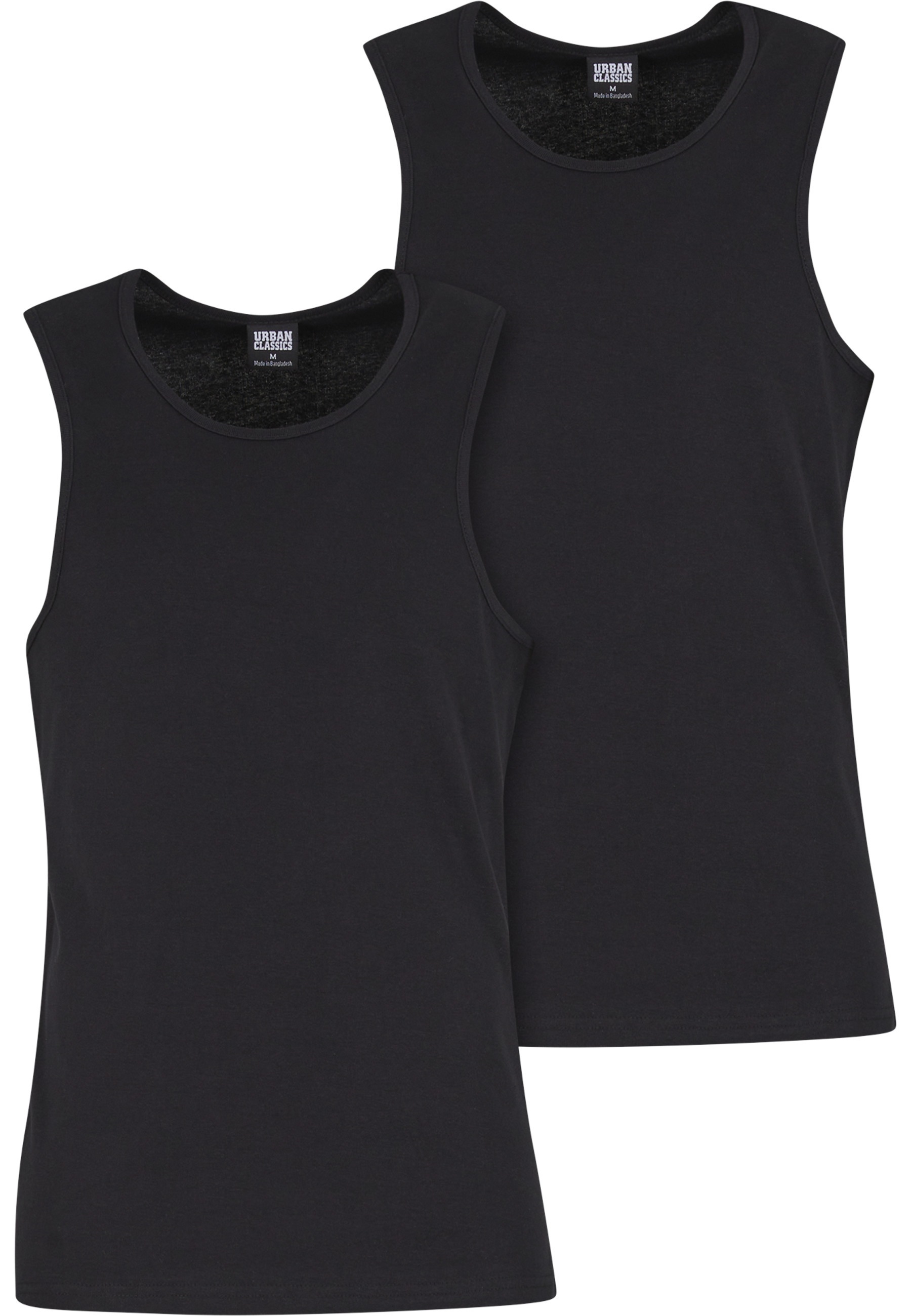 Tanktop URBAN CLASSICS "Urban Classics Ribbed Undershirt 2-Pack", Herren, Gr. XL, schwarz, schwarz, 95% Baumwolle, 5% Elasthan, unifarben, normal, Tops Tanktop