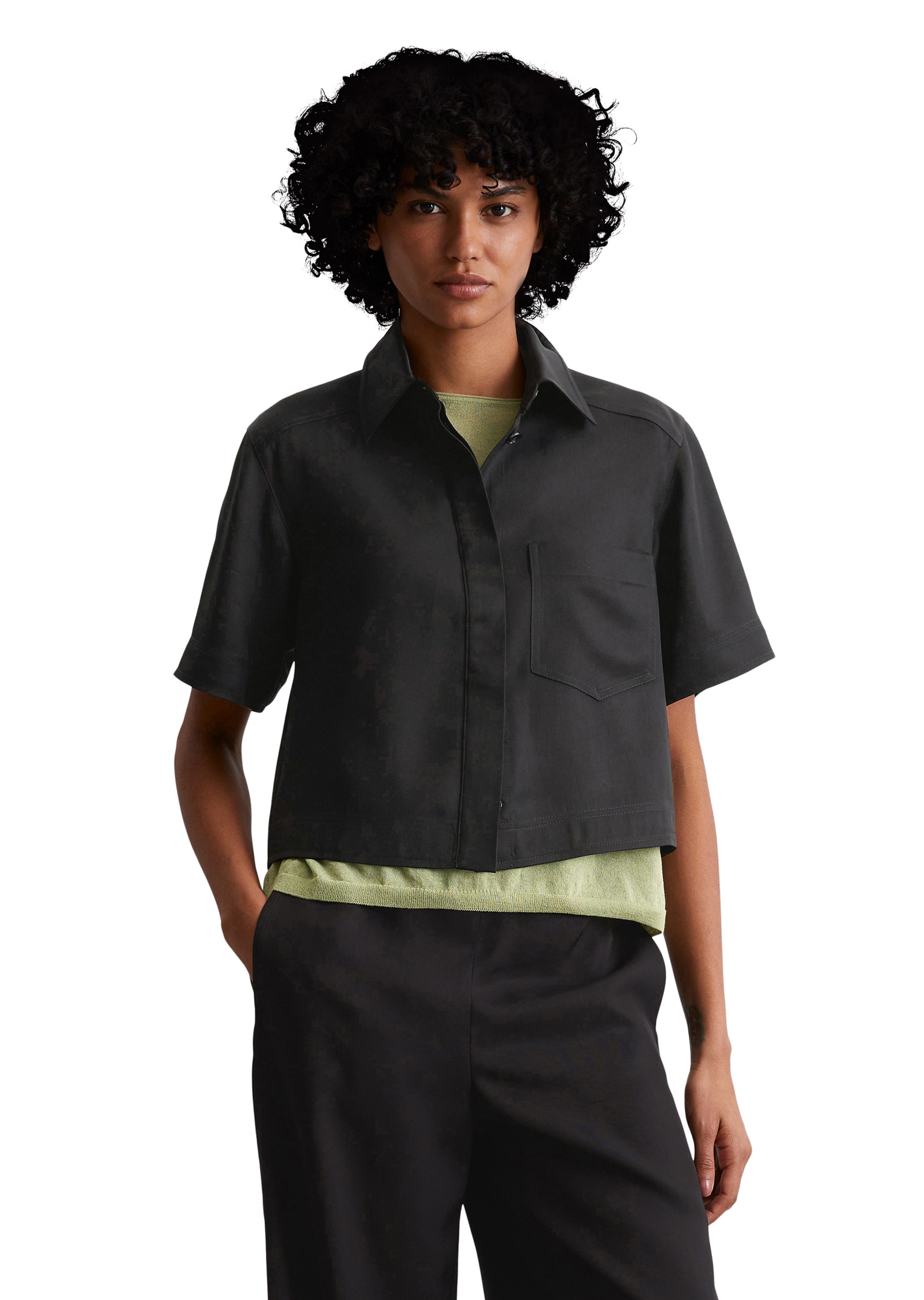 Marc OPolo Kurzarmbluse "aus Naia™-Twill" günstig online kaufen