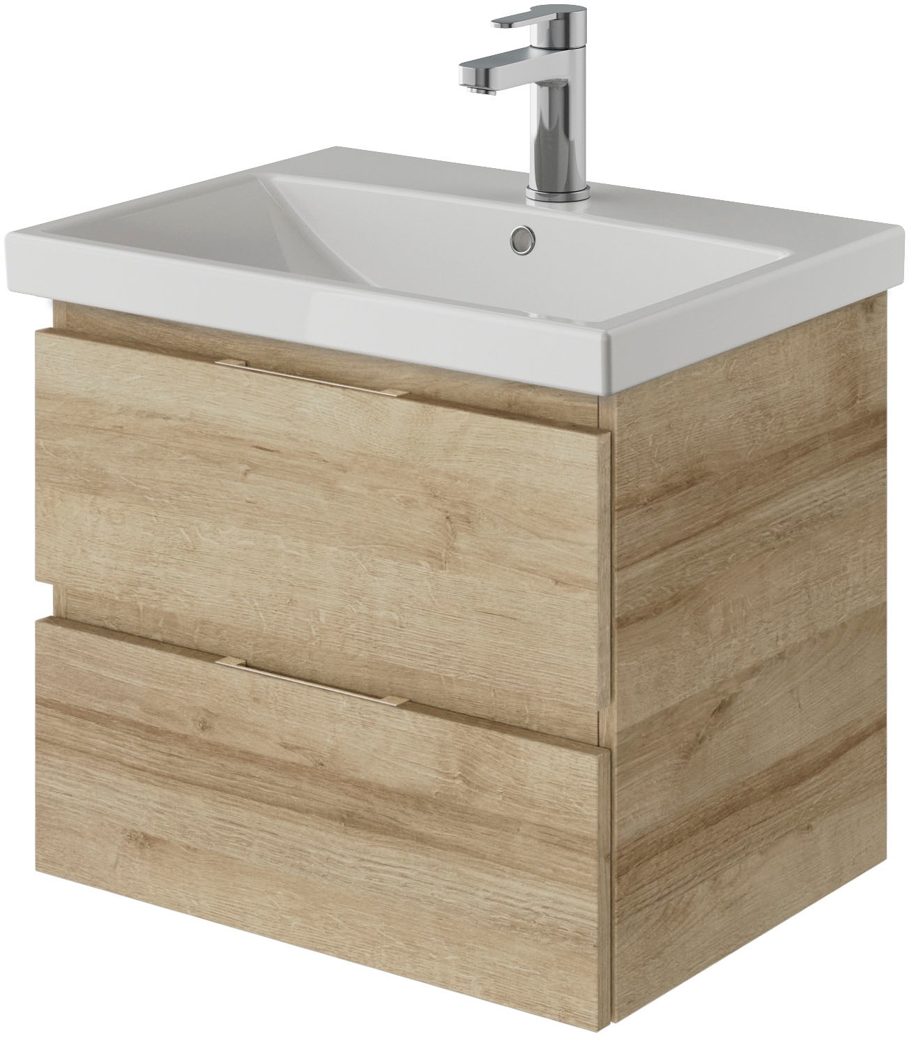 Saphir Badmöbel-Set »Serie 4035 2-teilig, Keramikwaschtisch mit LED-Spiegelschrank«, (Set), 60 cm breit, inkl. Türdämpfer, 2 Schubladen, 2 Türen, 2 Einlegeböden