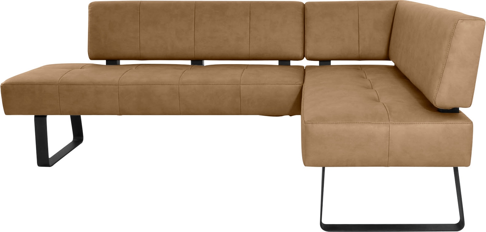 Eckbank, B:195cm H:88cm T:165cm, braun, K+W KOMFORT & WOHNEN, Esszimmer, Sitzbänke, "Spider II", Sitzsteppung, bequem durch Sandwichbauweise, 2