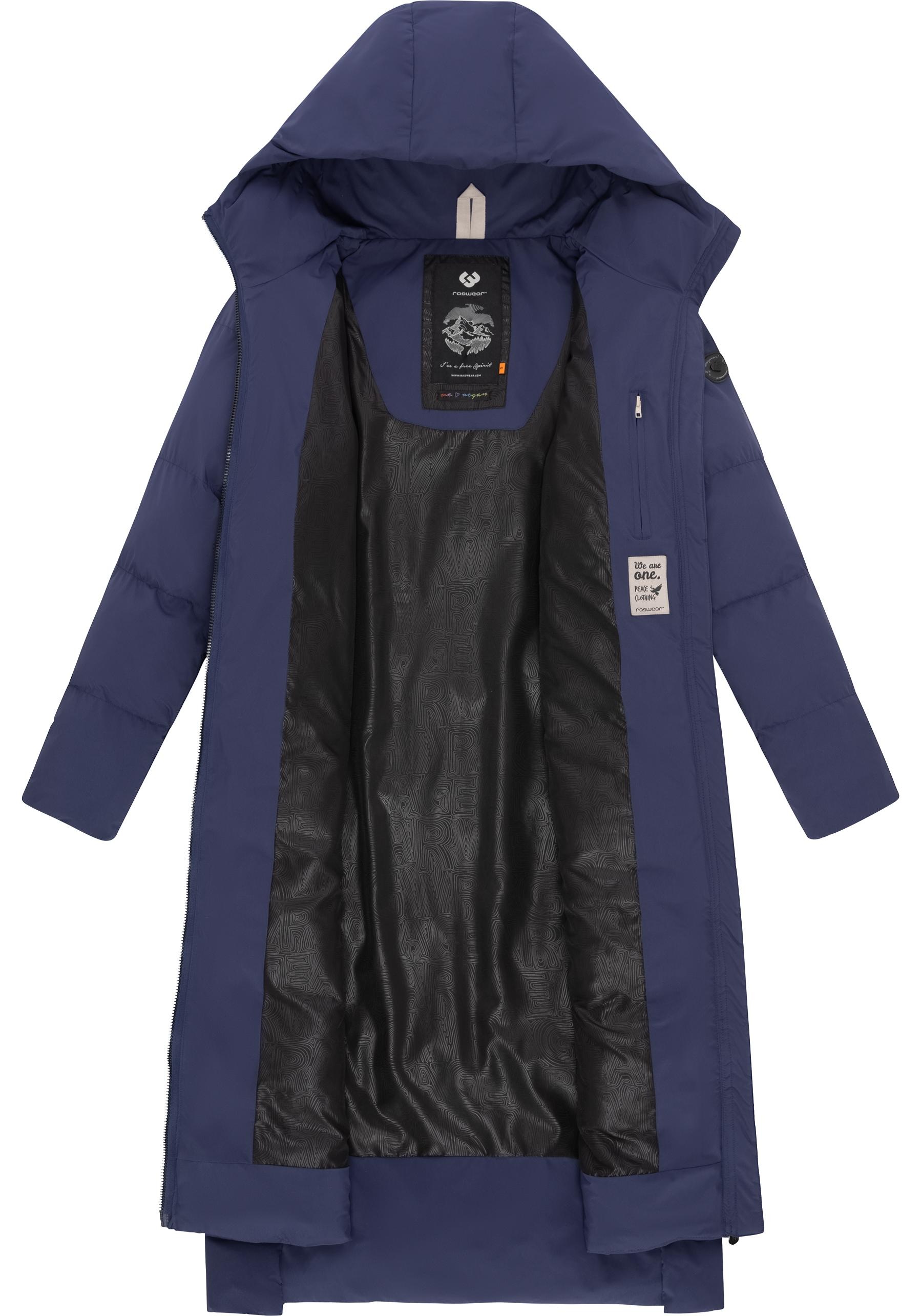 Ragwear Wintermantel »Patrise«, Extralanger Damen Winter Steppmantel mit Gehschlitzen