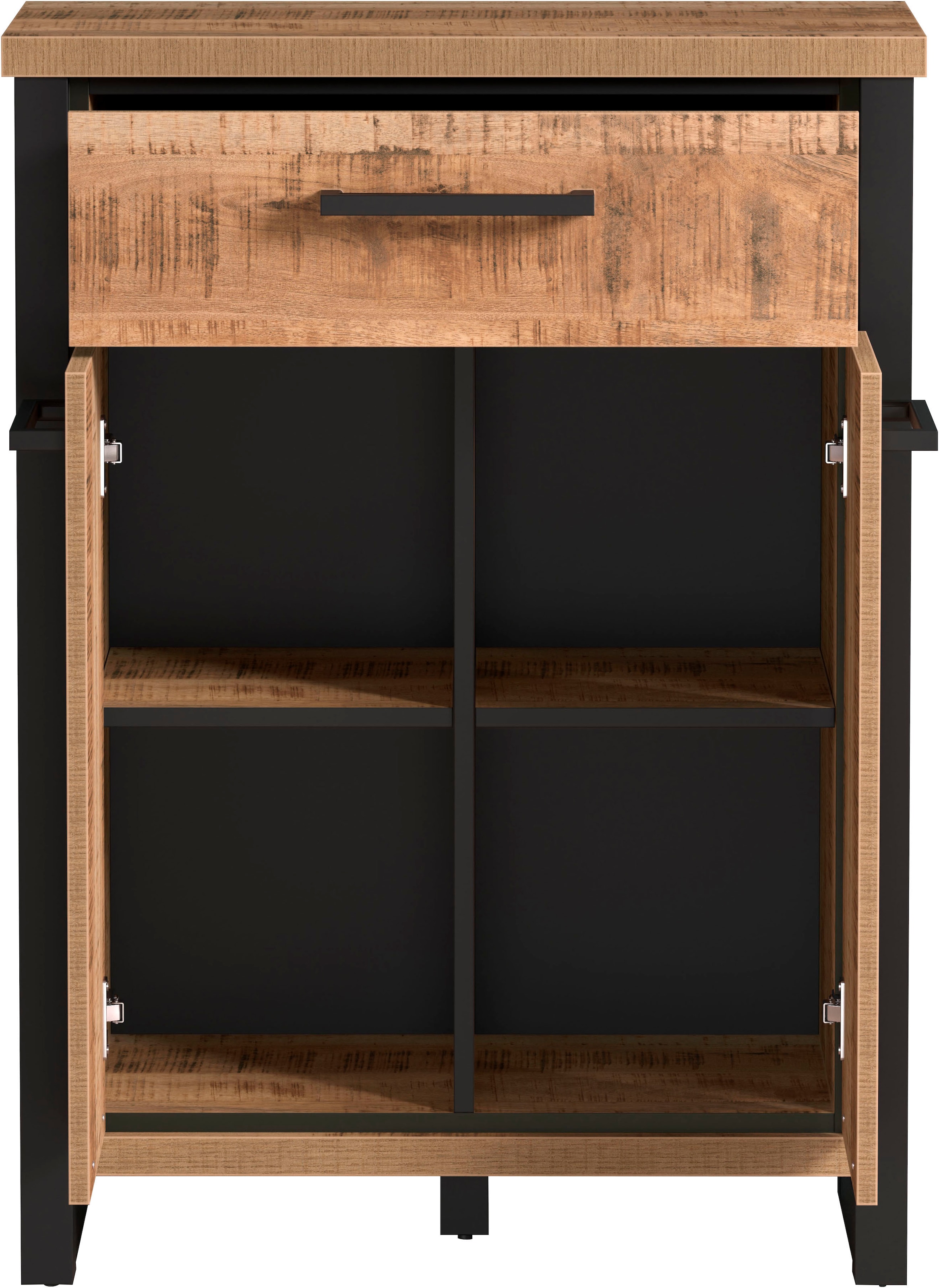 Home affaire Kommode »Elda« 1 Stk. tlg. Kommode mit 2 Türen, 1 Schublade mit Vollauszug – (B/T/H) 73/39/100 cm
