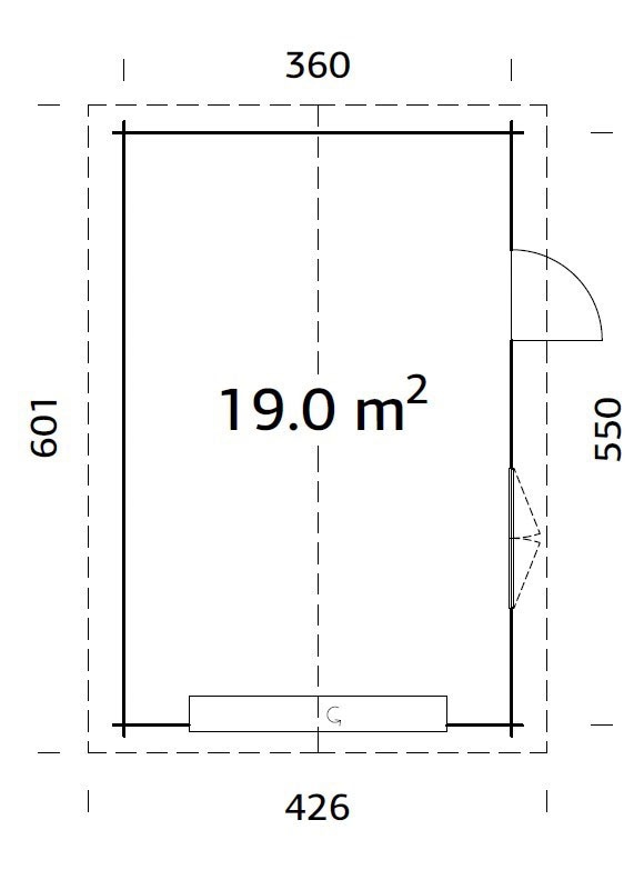 Palmako Garage »Roger«, BxTxH: 426x598x276 cm, mit Sektionaltor, hellbraun  bestellen | BAUR