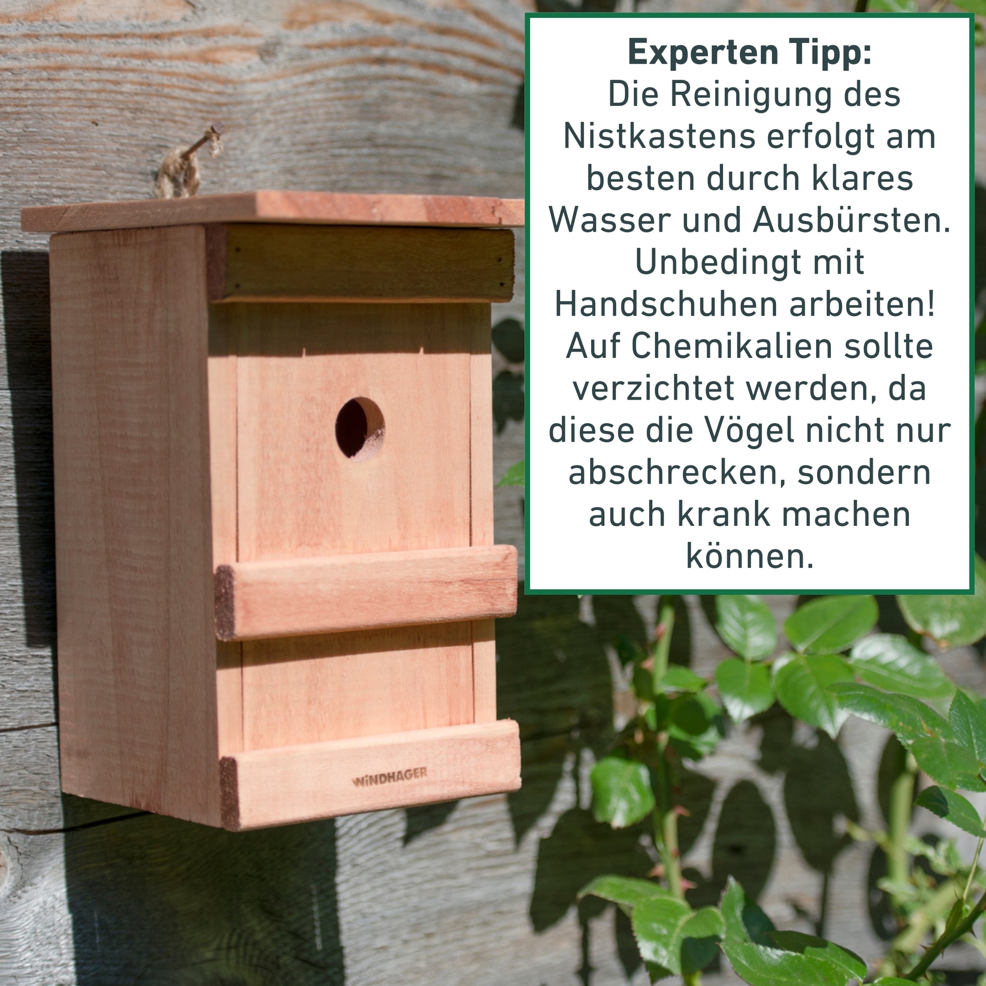 Windhager Vogelhaus »Nistkasten Birdy, Nistbox aus Massivholz« Vogelhaus inkl. Aufhängung, 24,5x17x17 cm