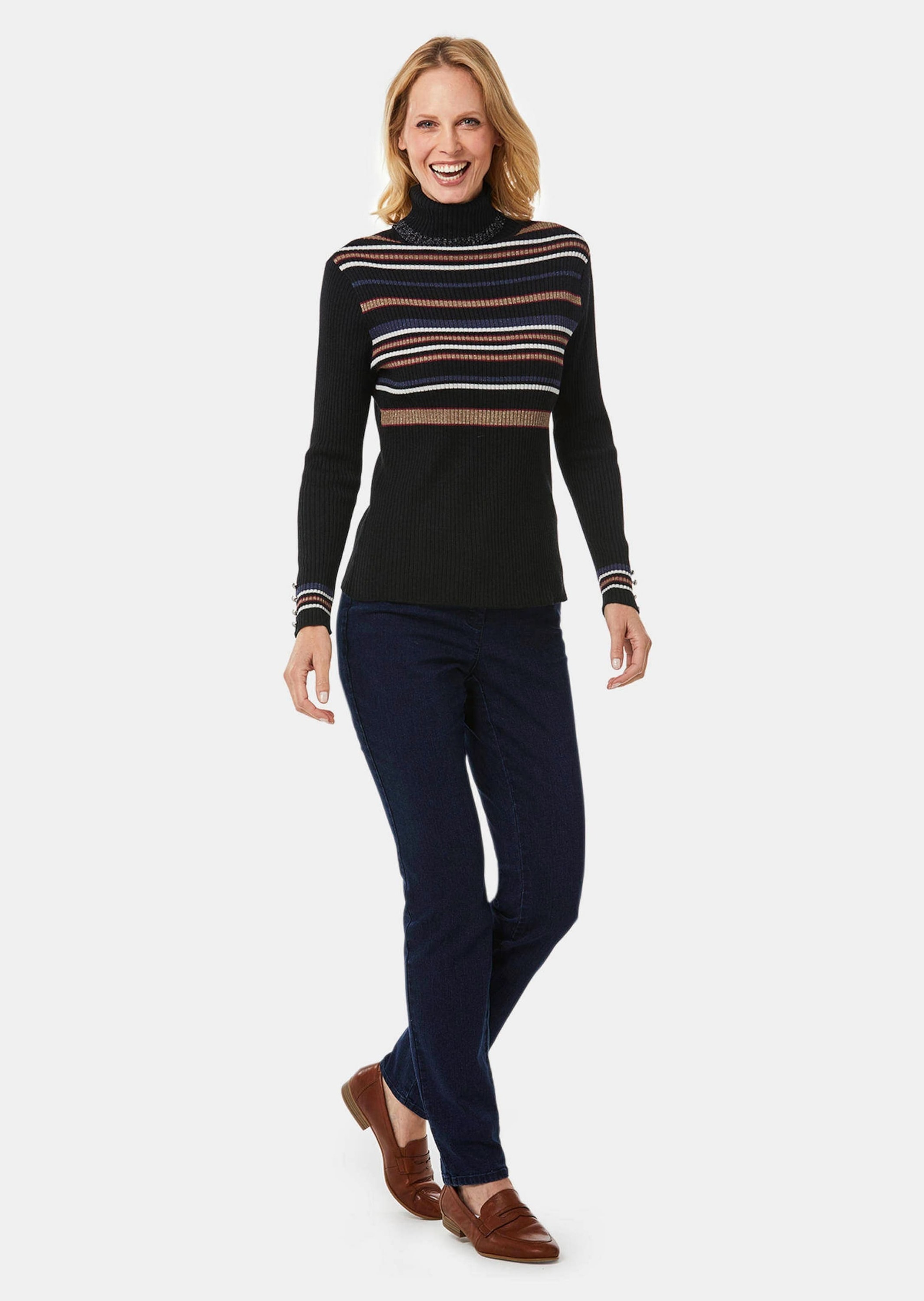 Goldner Women's Turtleneck Sweater Multicolor Size 23 3
