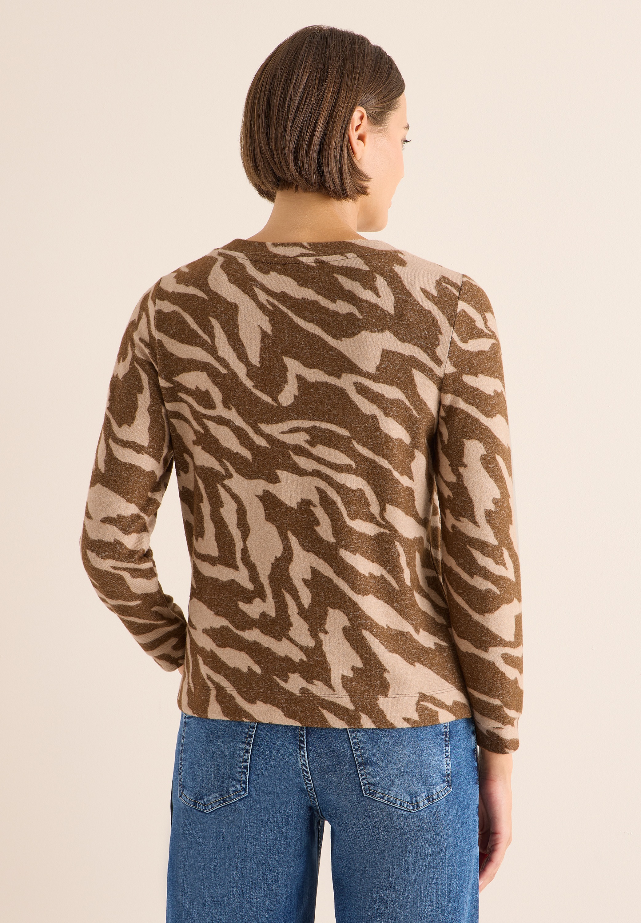 Cecil Langarmshirt, im Melange Look