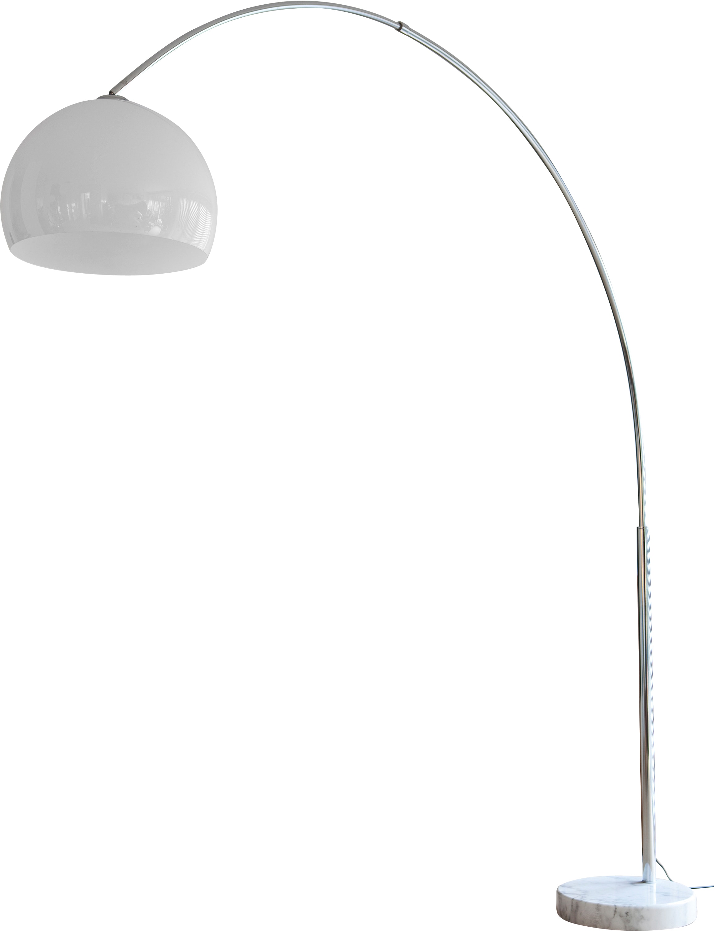 SalesFever Bogenlampe, 1 flammig-flammig, Höhenverstellbar und mit  Dimmschalter, echter Marmorfuß | BAUR