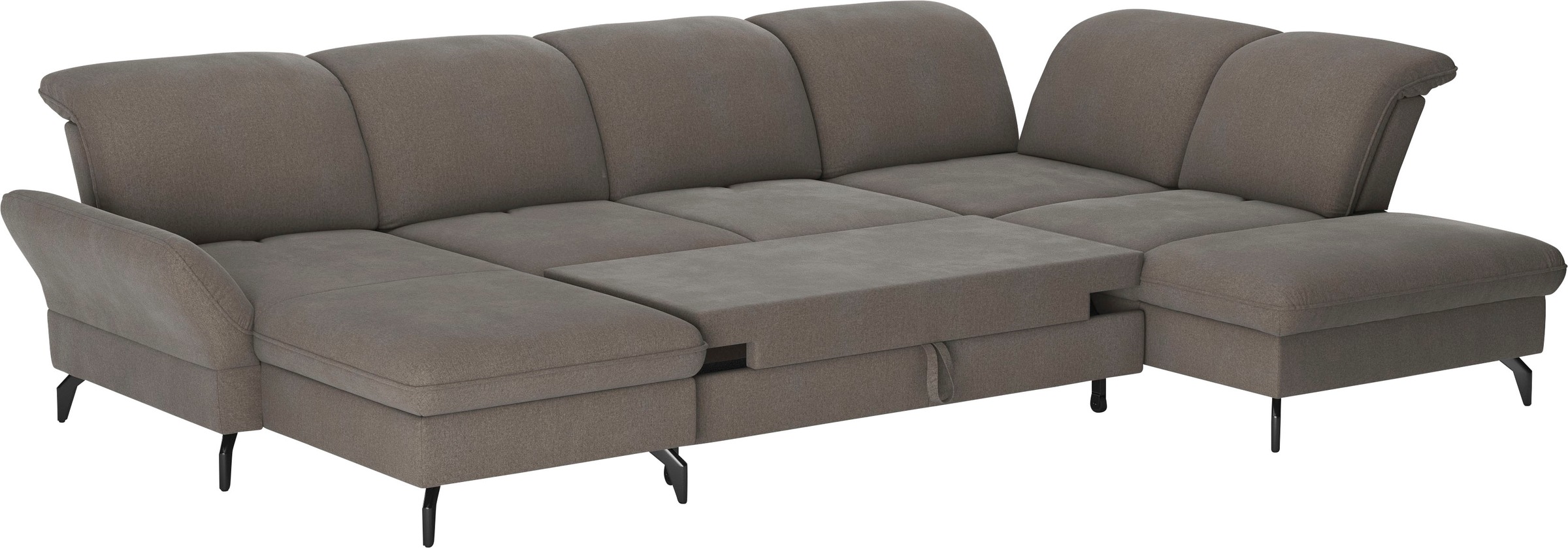 sit&more Wohnlandschaft »Leandro U-Form«, Wahlweise mit Bett-, Kopfteil - und Armlehnfunktion, sowie Bettkasten