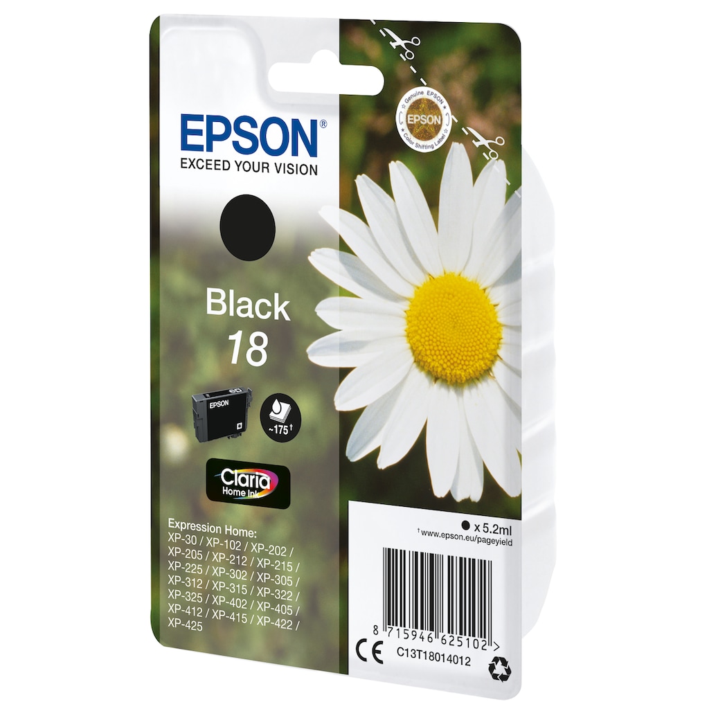 Epson Tintenpatrone »Epson Daisy Singlepack Black 18 Claria Home Ink«