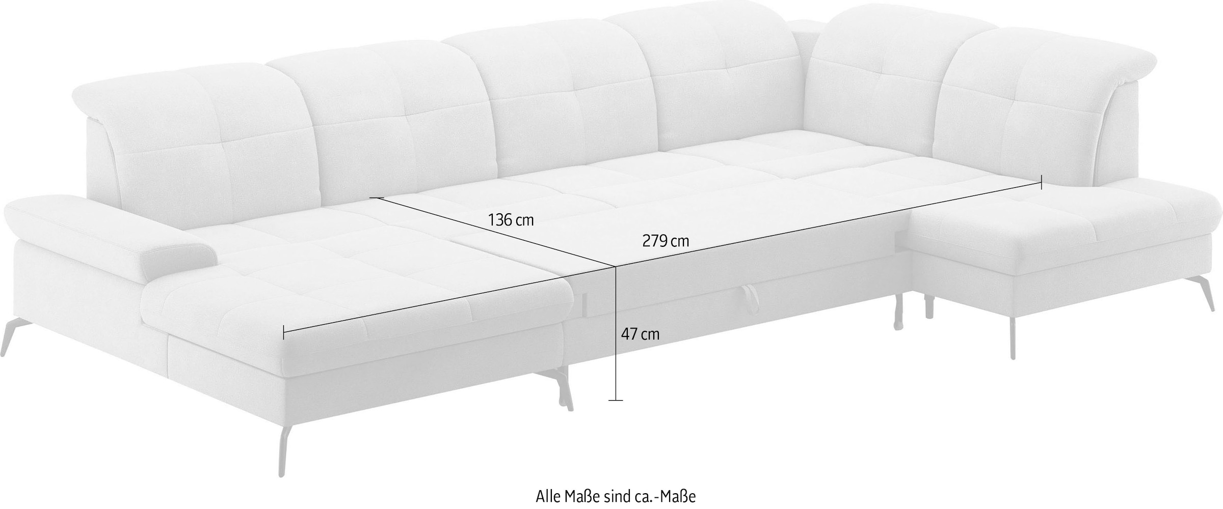 sit&more Wohnlandschaft »Amica«, inkl Sitztiefenverstellung und Armteilverstellung