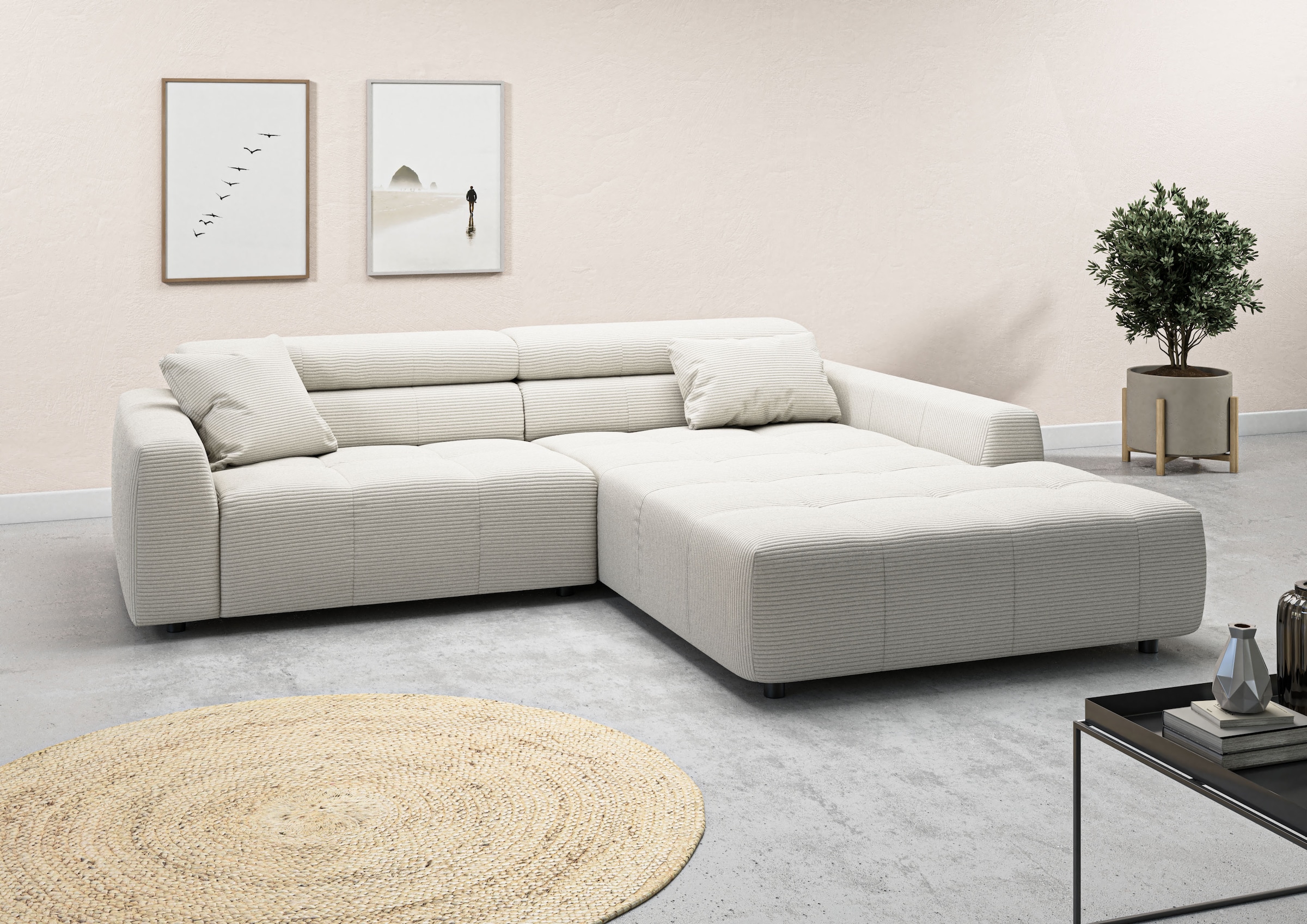 3C Candy Ecksofa "Denver auch mit Cord- und Easy care-Bezug, Kopfteilverste günstig online kaufen