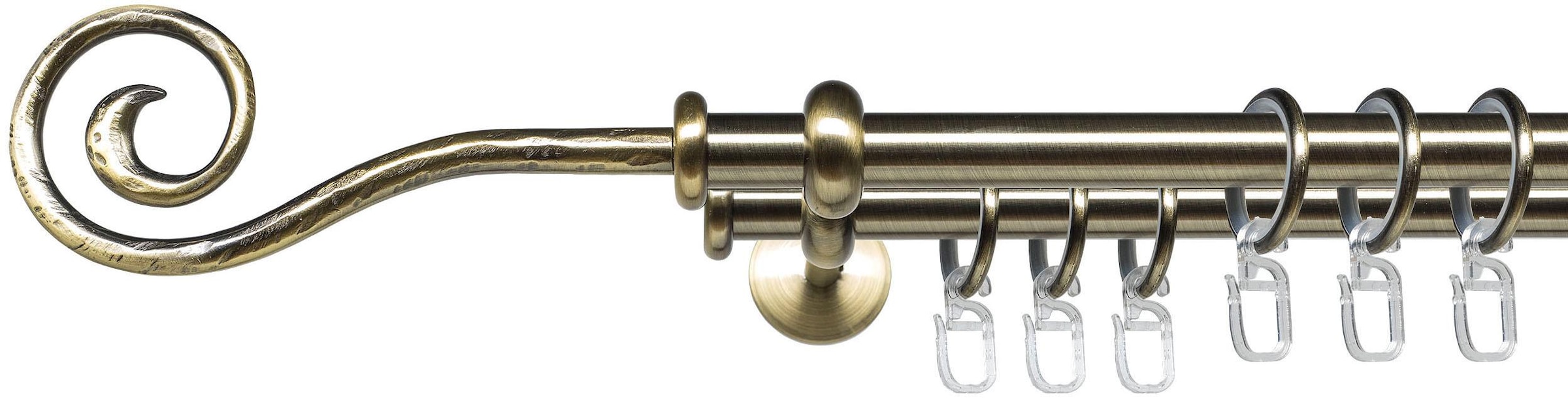 Liedeco Gardinenstange "Esp Spirale" Ø 16 mm 2 läufig-läufig Fixmaß 2-läufi günstig online kaufen