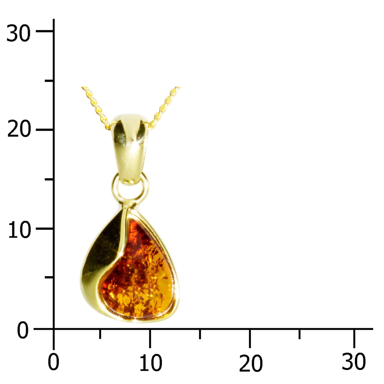 Kette mit Anhänger OSTSEE-SCHMUCK "Ostsee-Schmuck Kette mit Anhänger Jeska 20 mm" Gr. 45, gold, Halsketten, Damen, 45cm, Gelbgold 333, L: 42 2