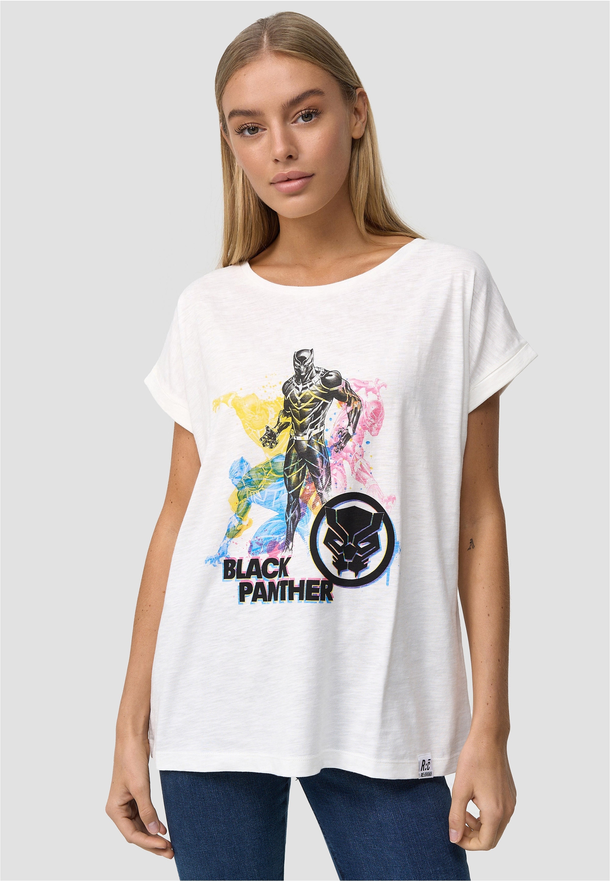 Recovered T-Shirt "Black Panther", (1 tlg.), mit coolem Black Panther-Print günstig online kaufen