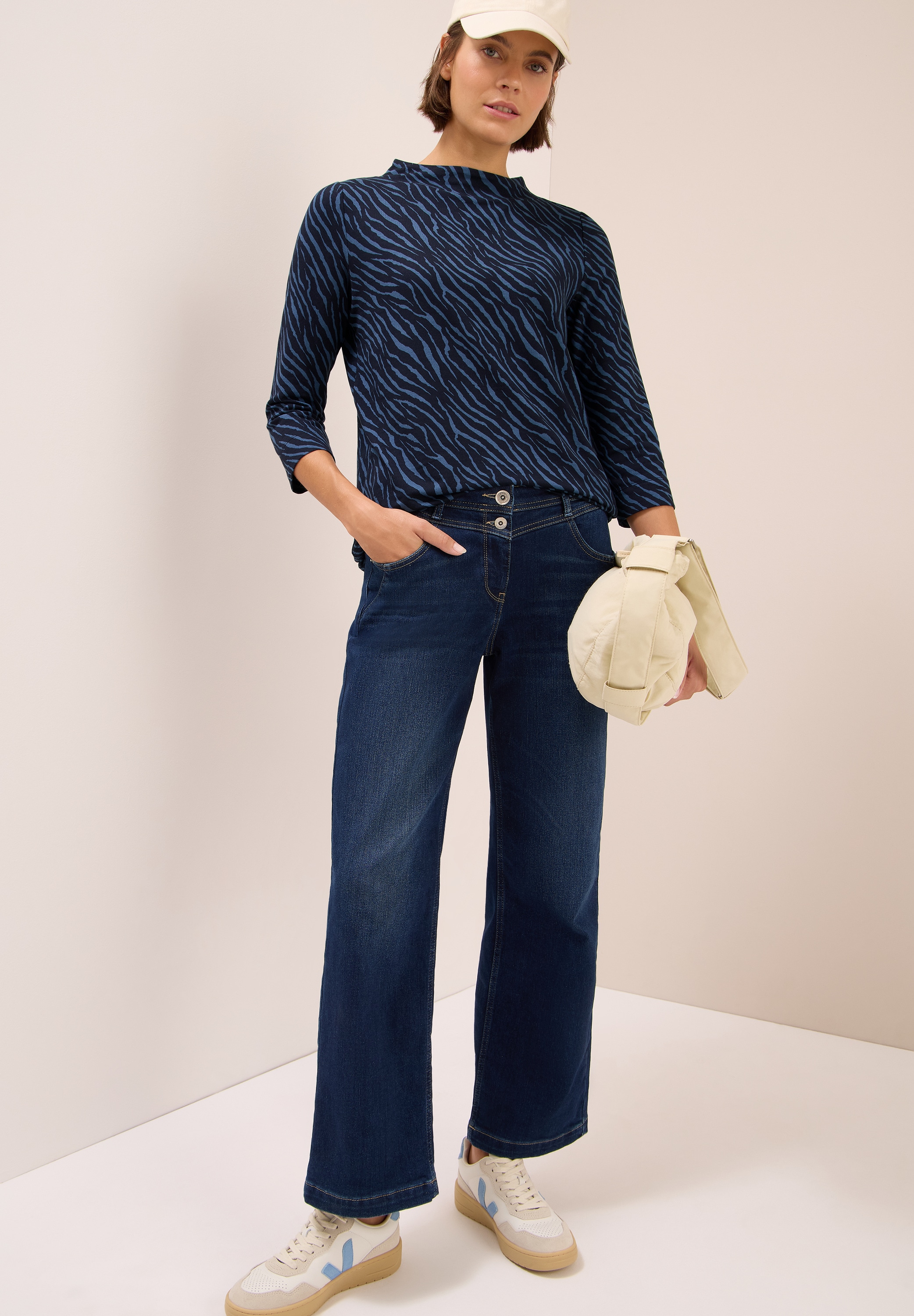 Cecil 3/4-Arm-Shirt, mit Minimal Animal-Print