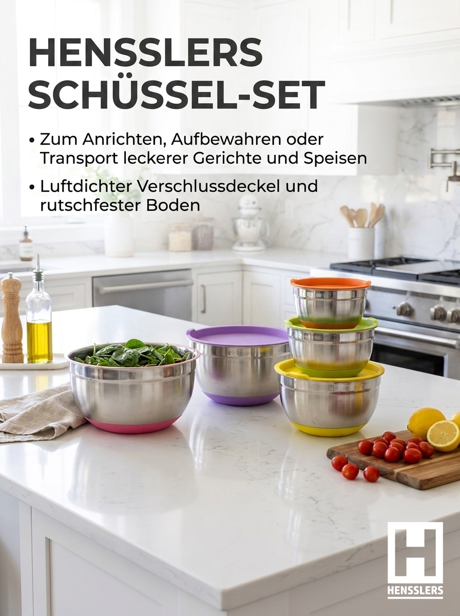 HENSSLERS Schüssel aus Edelstahl 5-teilig