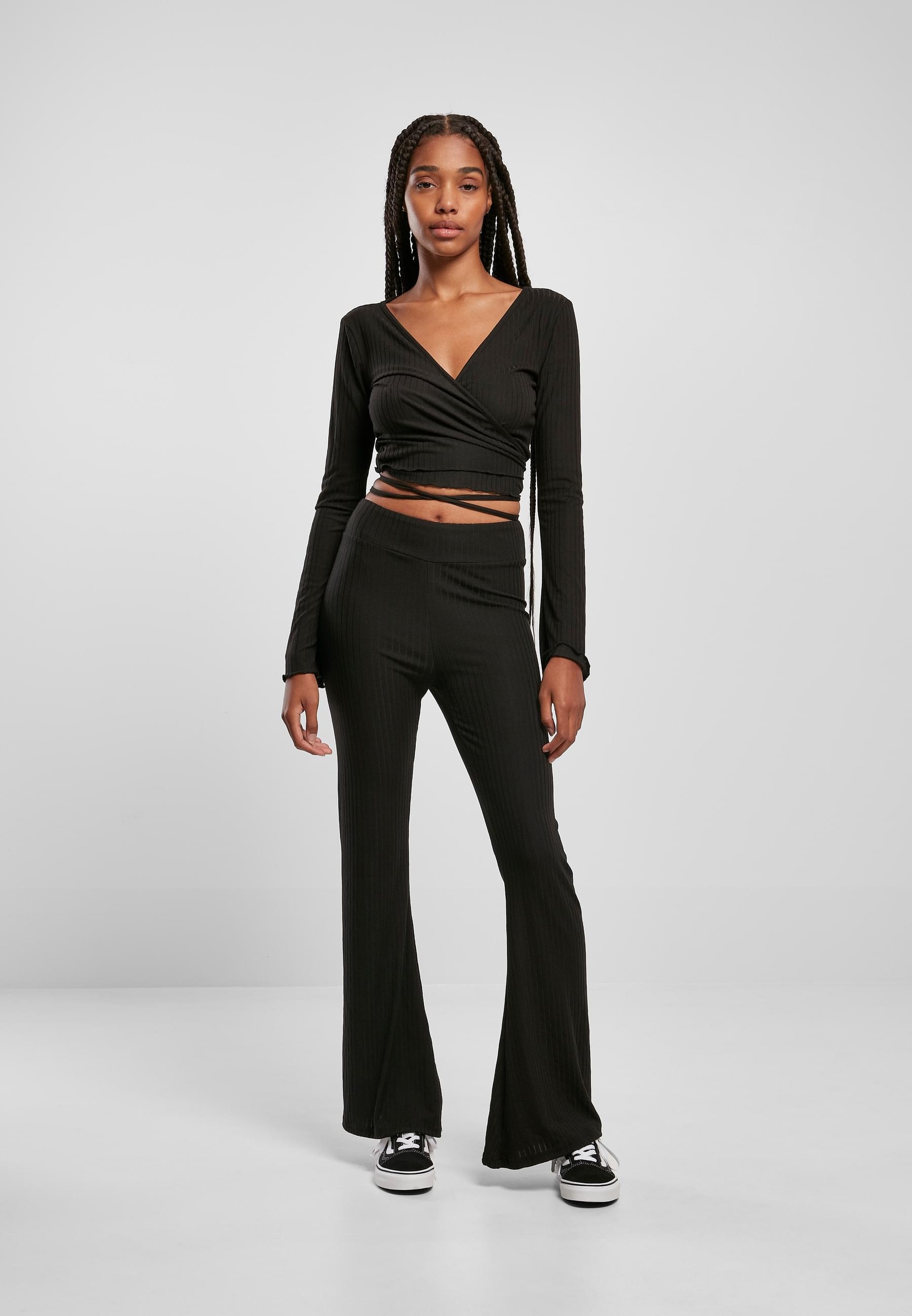 URBAN CLASSICS Longsleeve »Urban Classics Damen Ladies Cropped Rib Wrapped Longsleeve«, (1 tlg.)