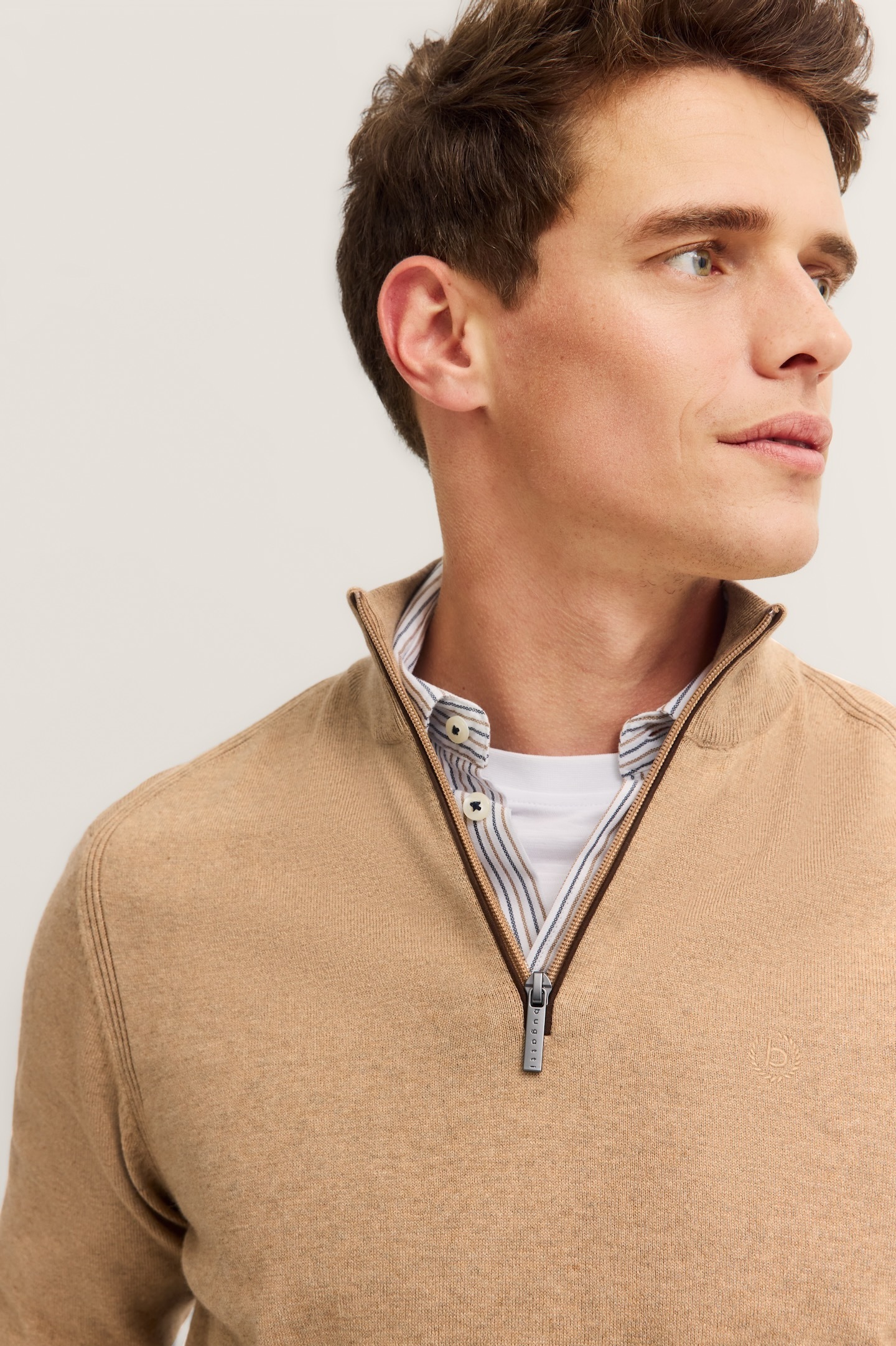 bugatti Troyer Knit Pullover Beige L 3