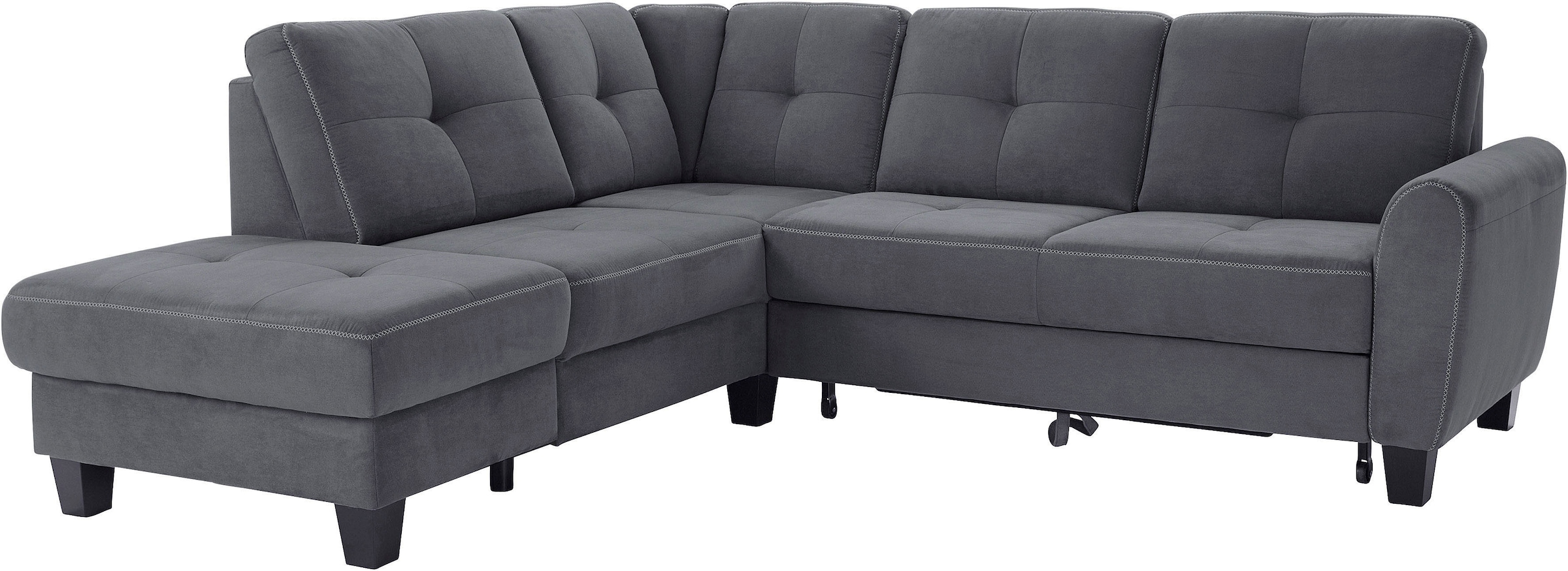 sit&more Ecksofa »Varese L-Form«, mit Federkern, wahlweise mit Bettfunktion und Stauraum