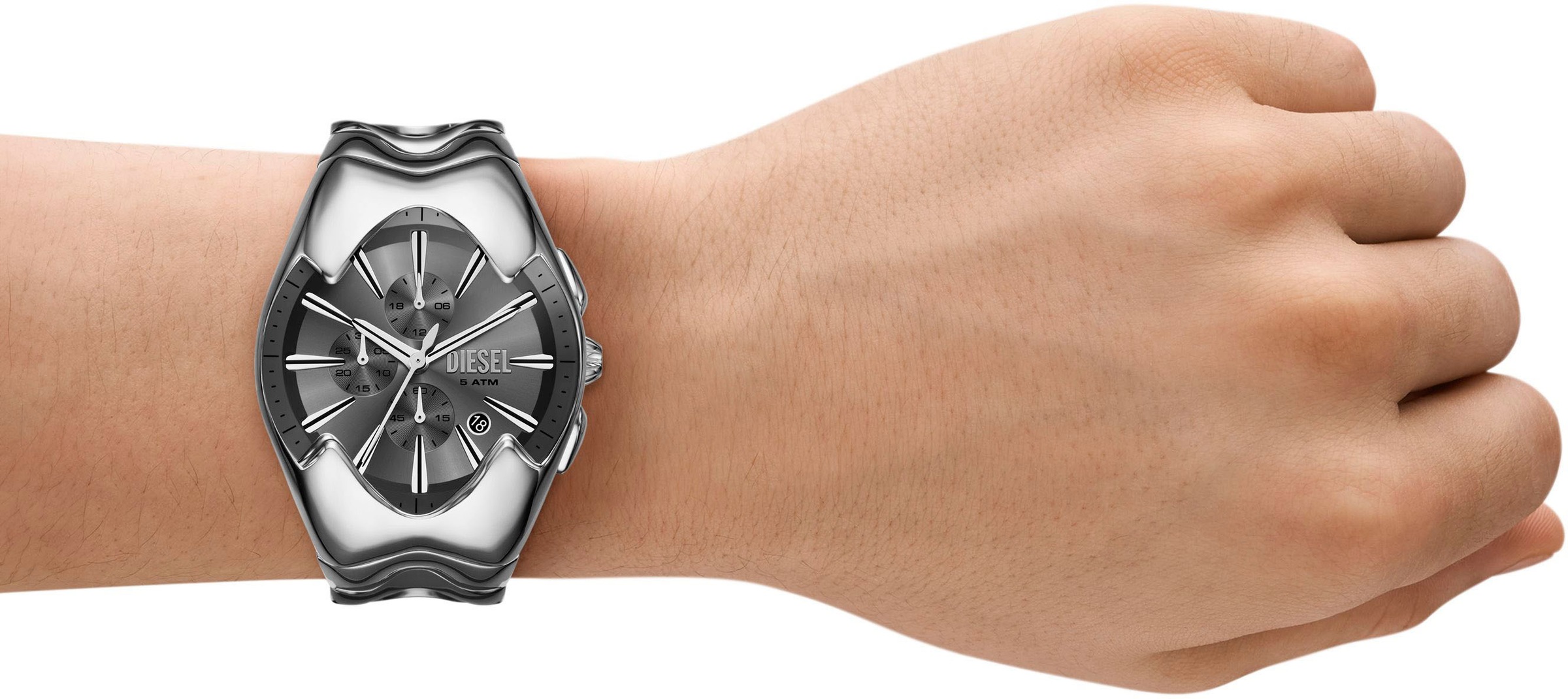Diesel Chronograph »MERCURIAL«, Quarzuhr, Armbanduhr, Herrenuhr, Edelstahlarmband, Stoppfunktion, Tag