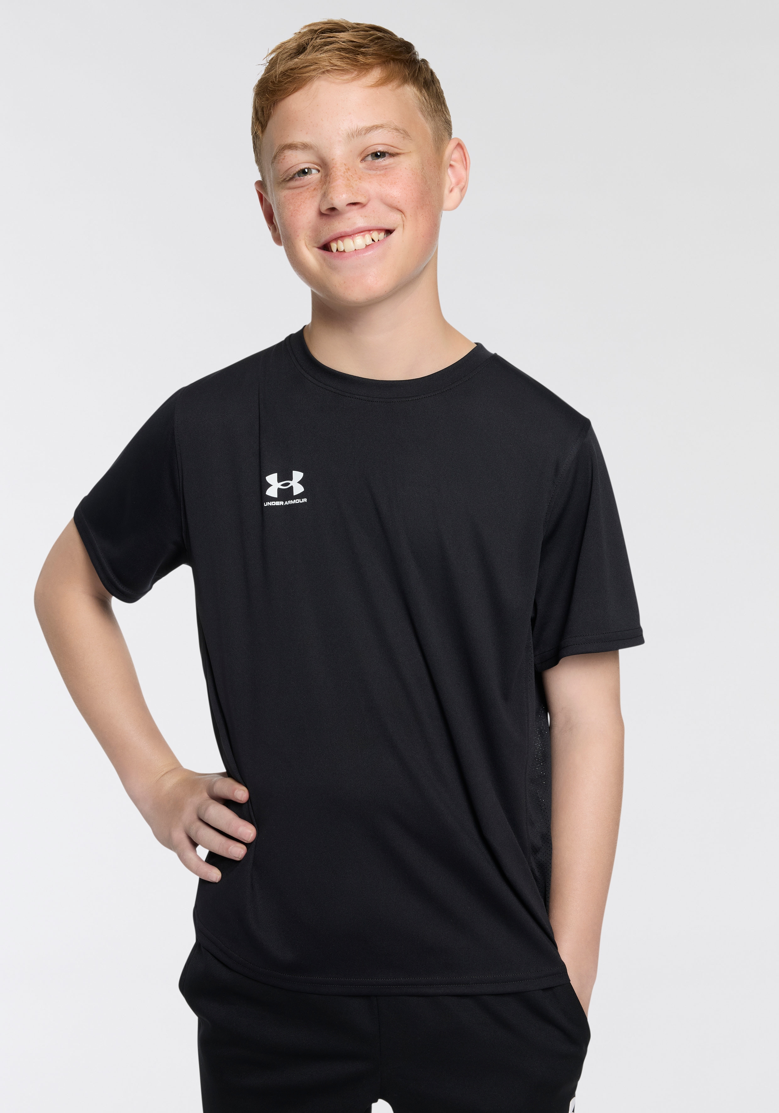 Under Armour "CHALLENGER" mit Rundhalsausschnitt, Kurzarm, normale Länge, gerader Abschluss