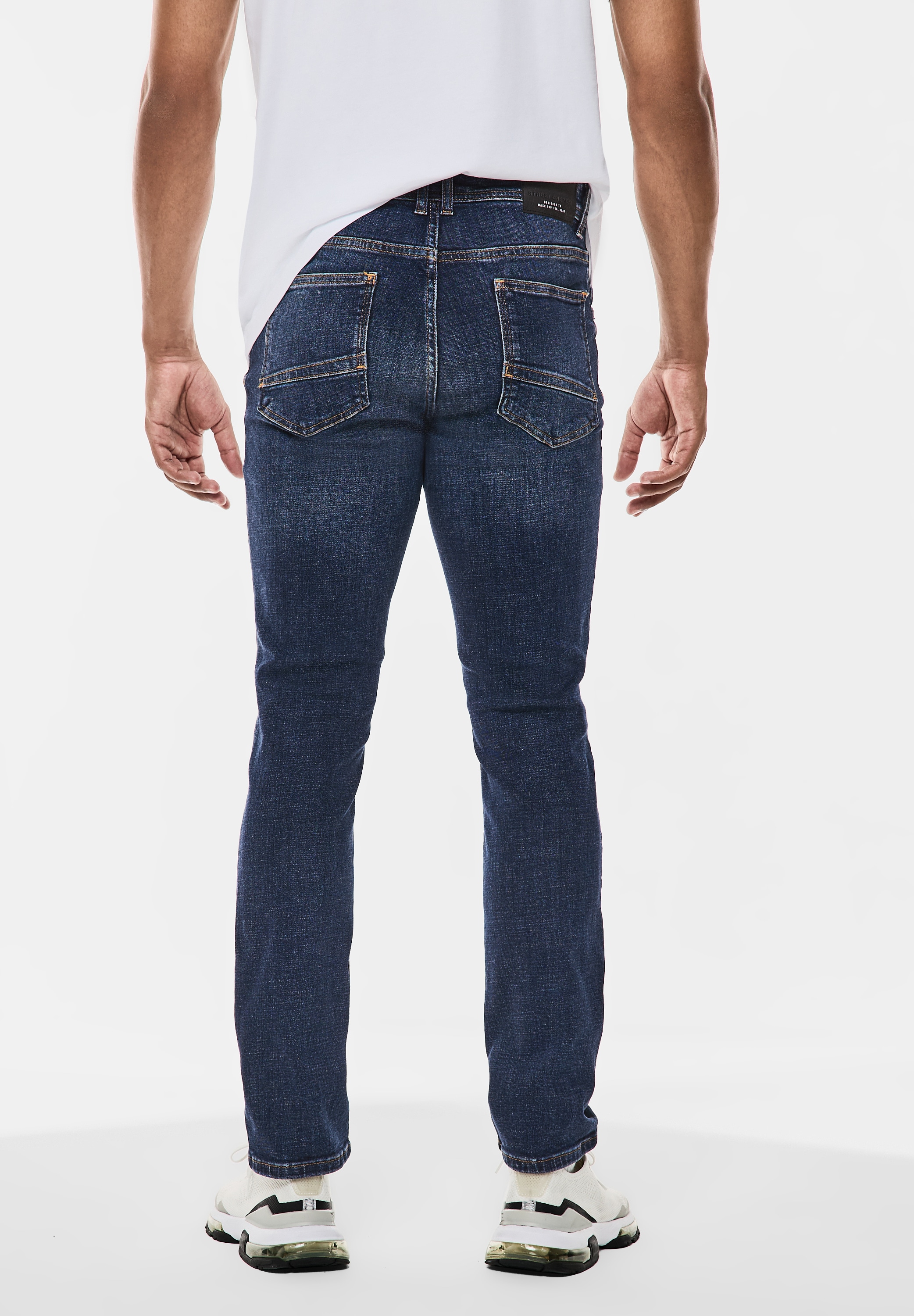 Slim-fit-Jeans, softer Materialmix