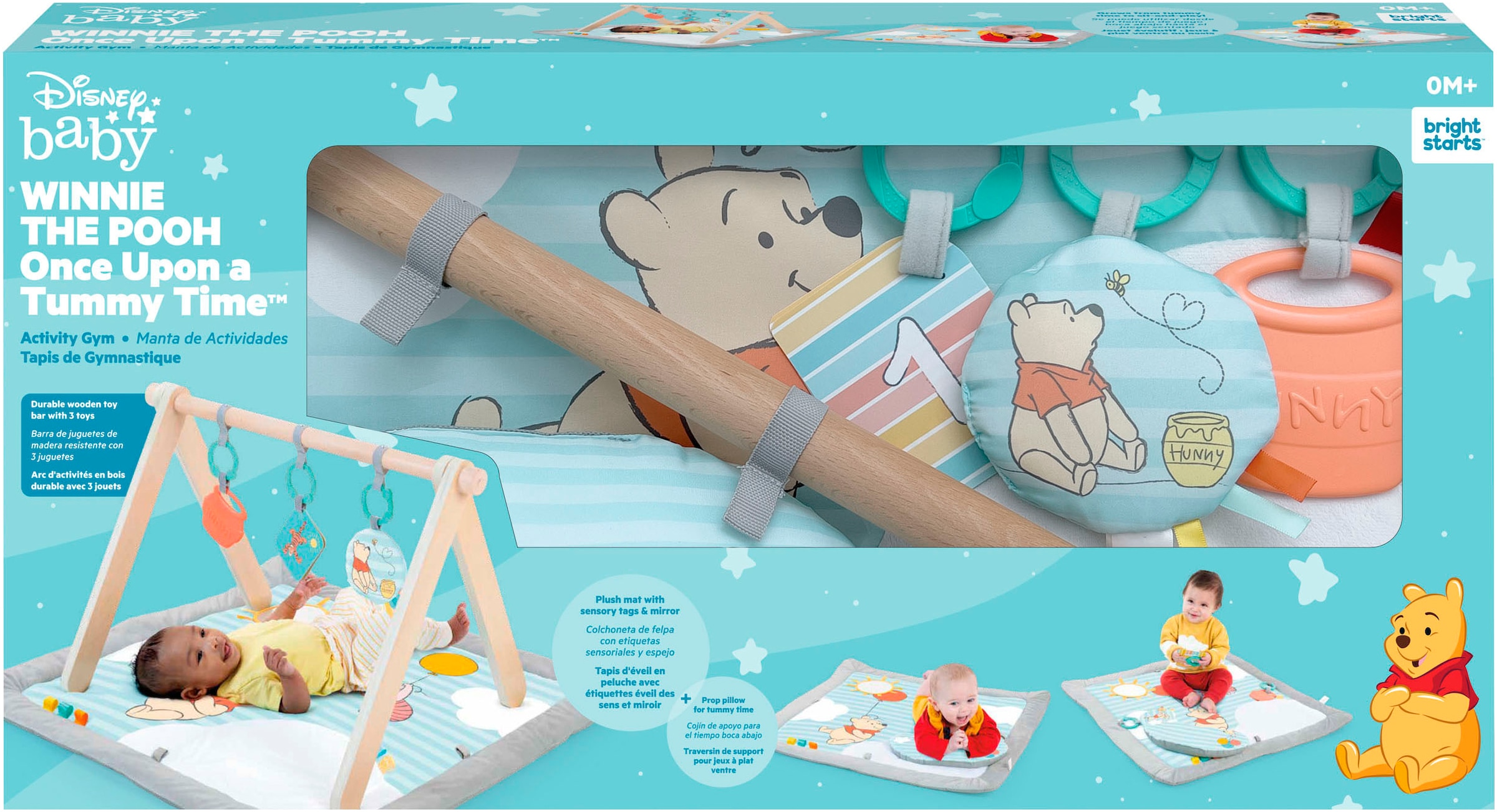 Bright Starts Spielbogen »WINNIE THE POOH Once Upon a Tummy Time ™ Activity Gym«, mit Plüschmatte und Stützkissen