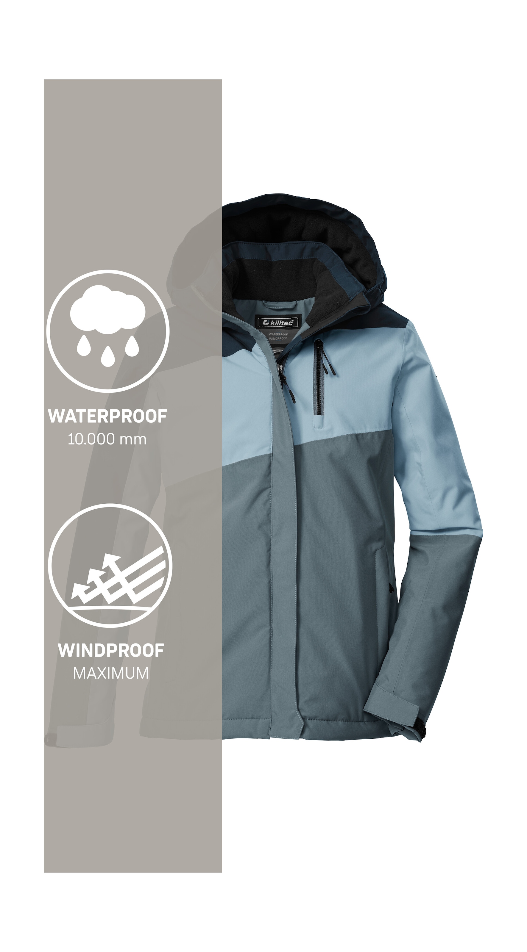 Killtec Funktionsjacke »KOW 218 GRLS JCKT«, Winddichte, wasserdichte Kinderjacke mit verstellbarer Kapuze