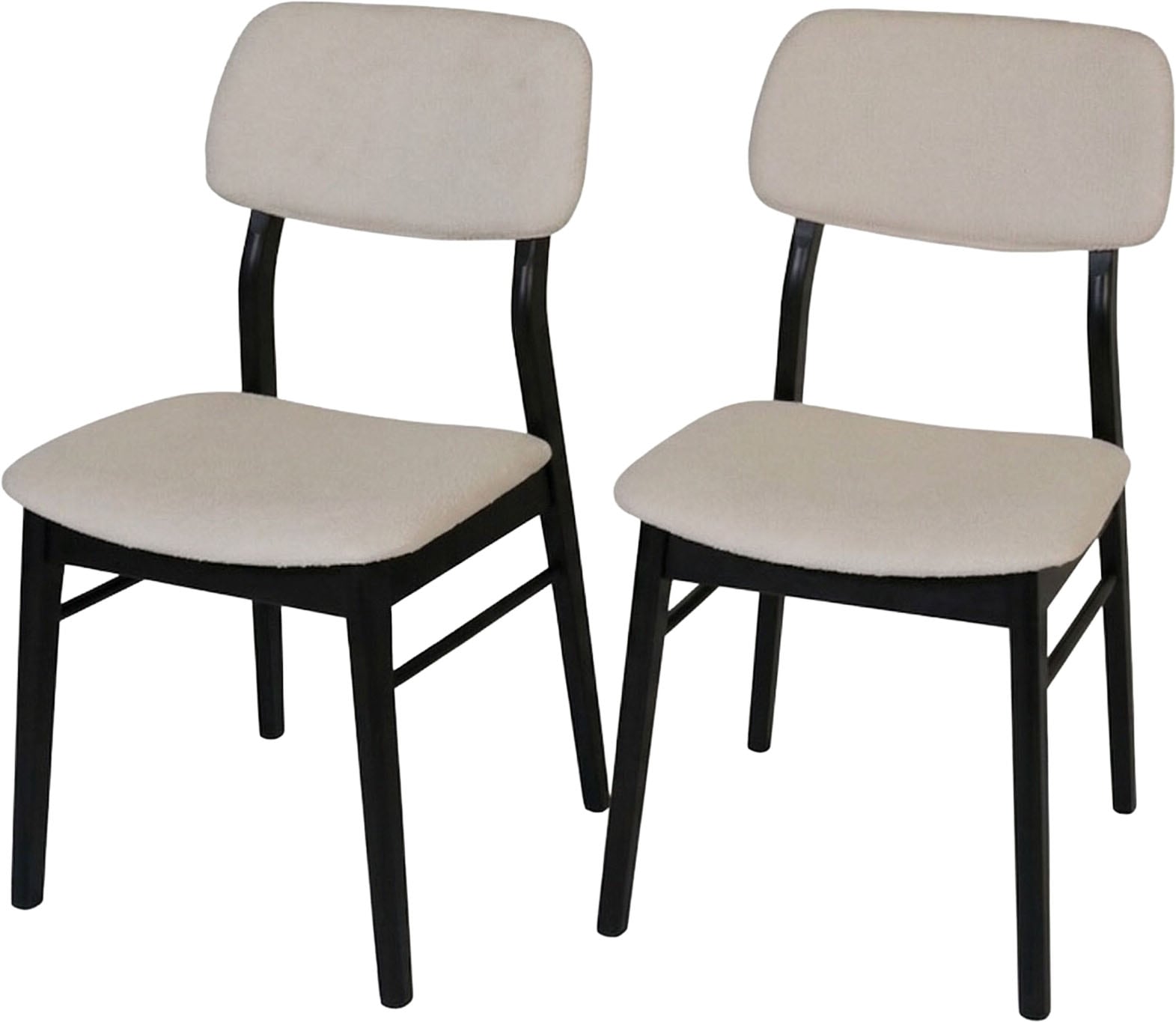 Jahnke Esszimmerstuhl "JOY SIT DUO" (Set) Esszimmerstuhl (2er Set), Massivholz, Boucle-Stoff,bis 110kg belastbar
