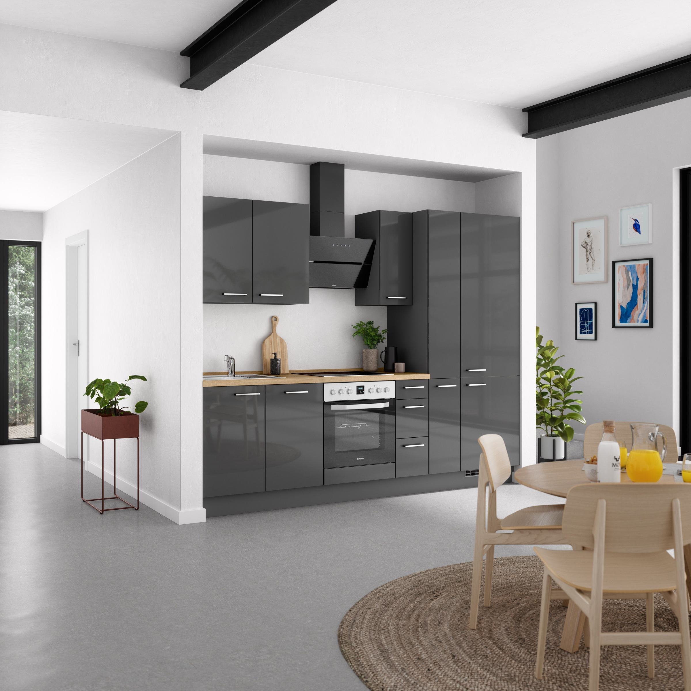nobilia® Küchenzeile »"Flash II"«, vormontiert, Ausrichtung wählbar, Breite 270 cm, wahlw. mit E-Geräten