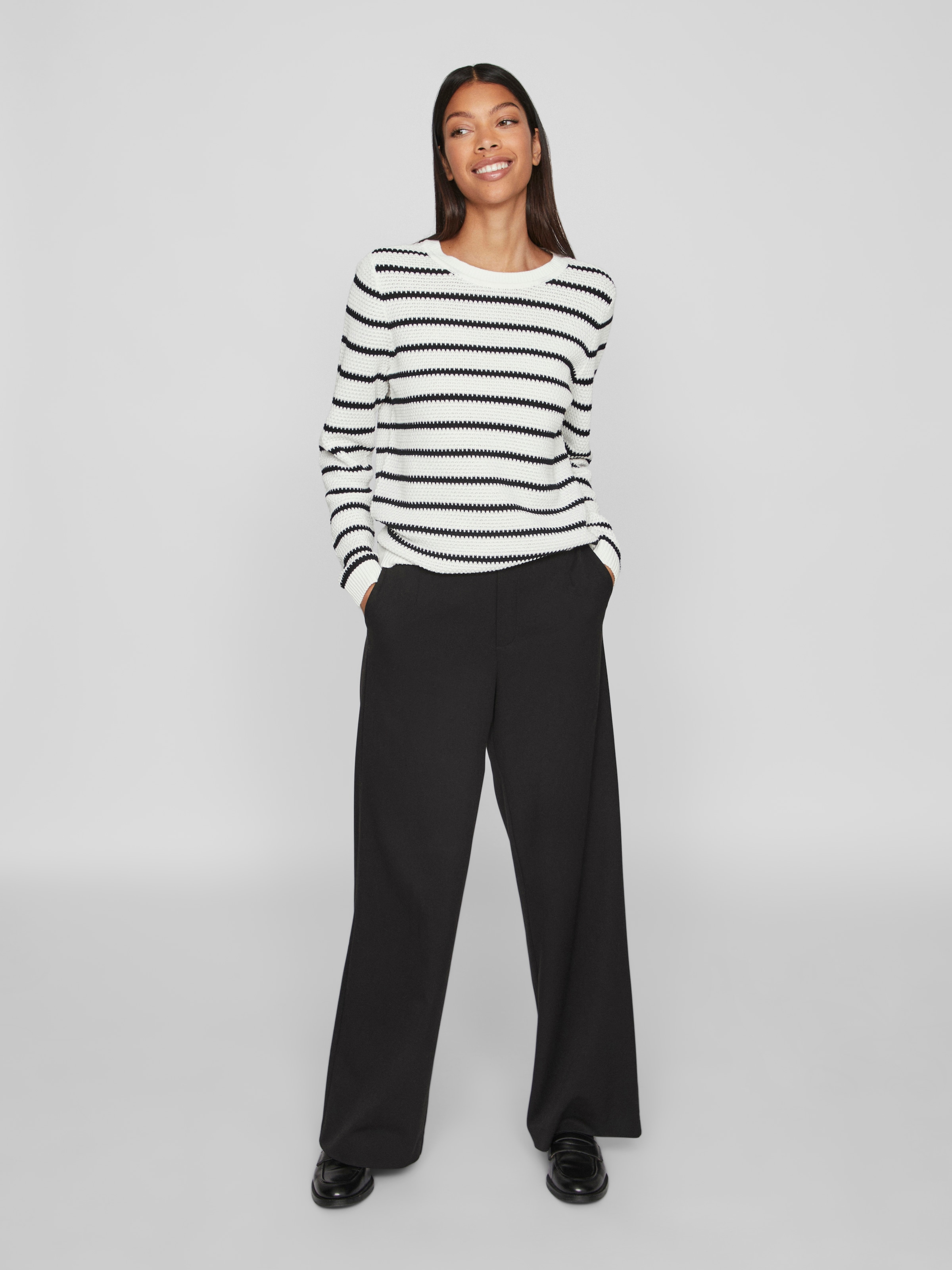 Vila Rundhalspullover »VIDALO O-NECK L/S STRIPE KNIT TOP- NOOS«