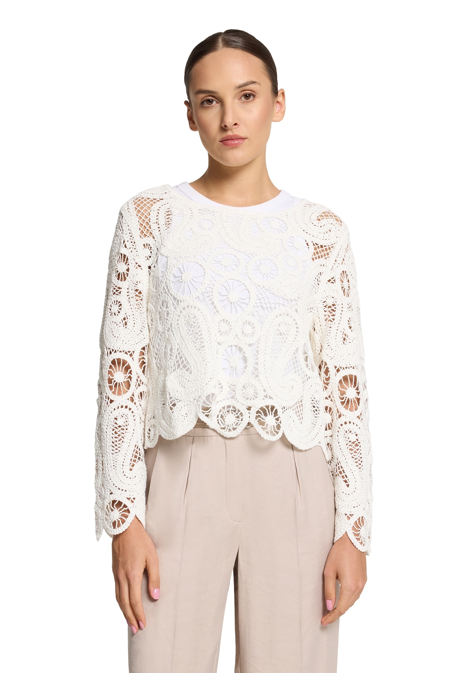 Betty Barclay Strickpullover "Damen Lochstrick-Pullover mit U-Boot-Ausschni günstig online kaufen