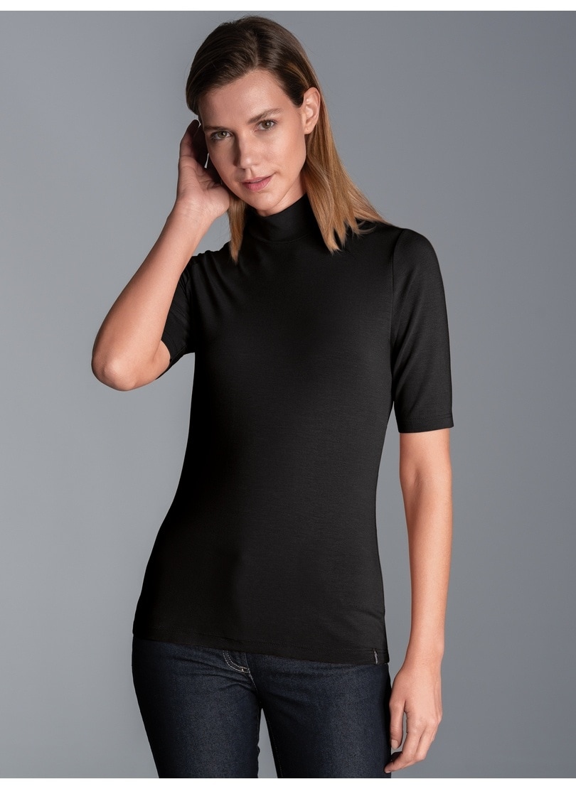Trigema T-Shirt "TRIGEMA T-Shirt mit elastischem Stehkragen" 1 Stk. tlg. günstig online kaufen