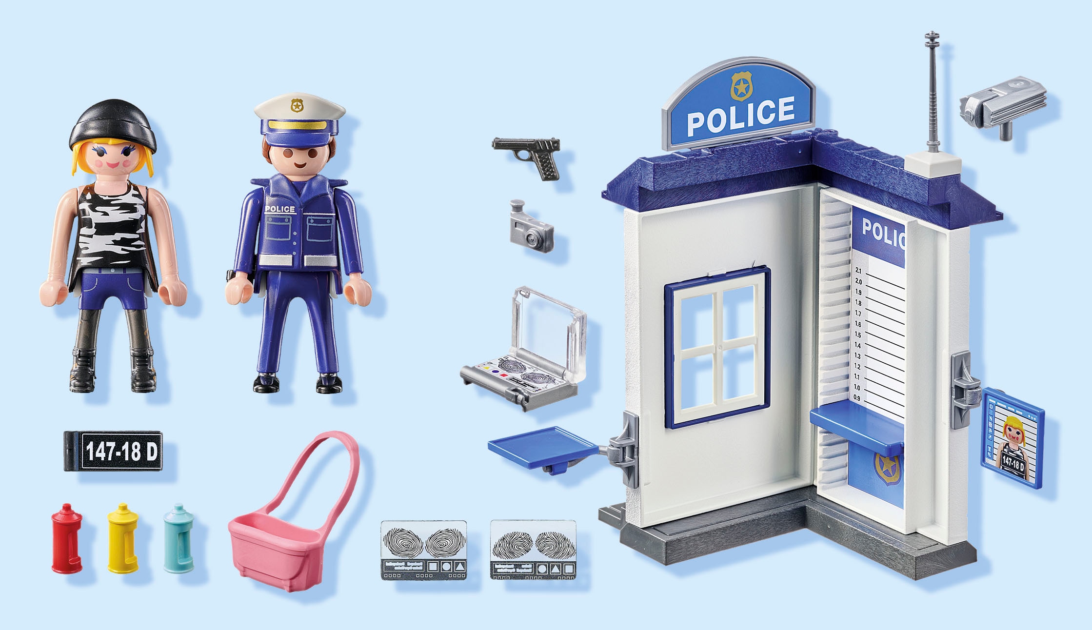 Playmobil® Konstruktions-Spielset »Polizei Ermittlungszimmer (71733), Playmobil Action Heroes«, (38 St.), Made in Europe
