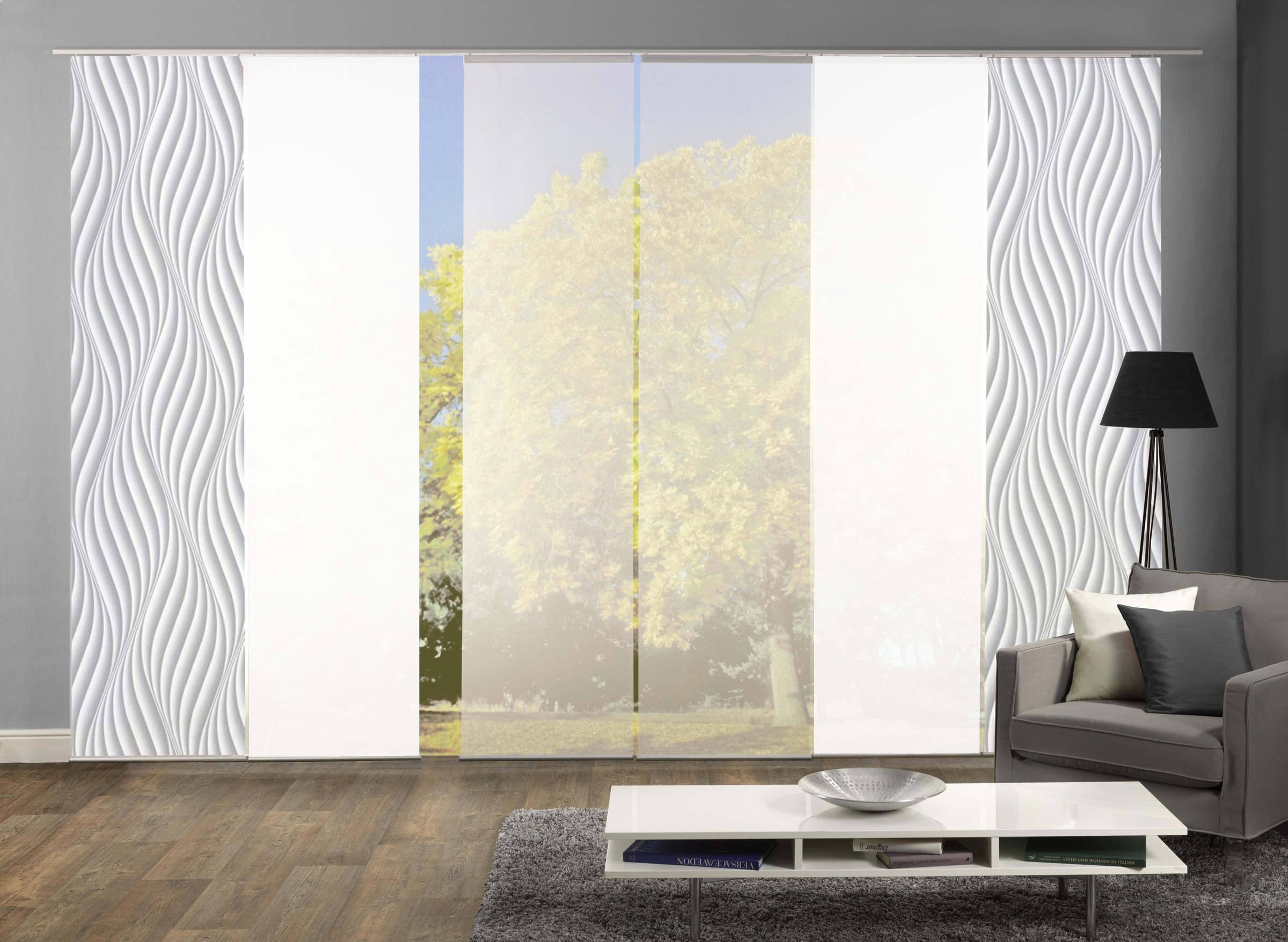 HOME WOHNIDEEN Schiebegardine "ROSIES" Klettband 6 Stk. tlg. HxB: 245x60, i günstig online kaufen