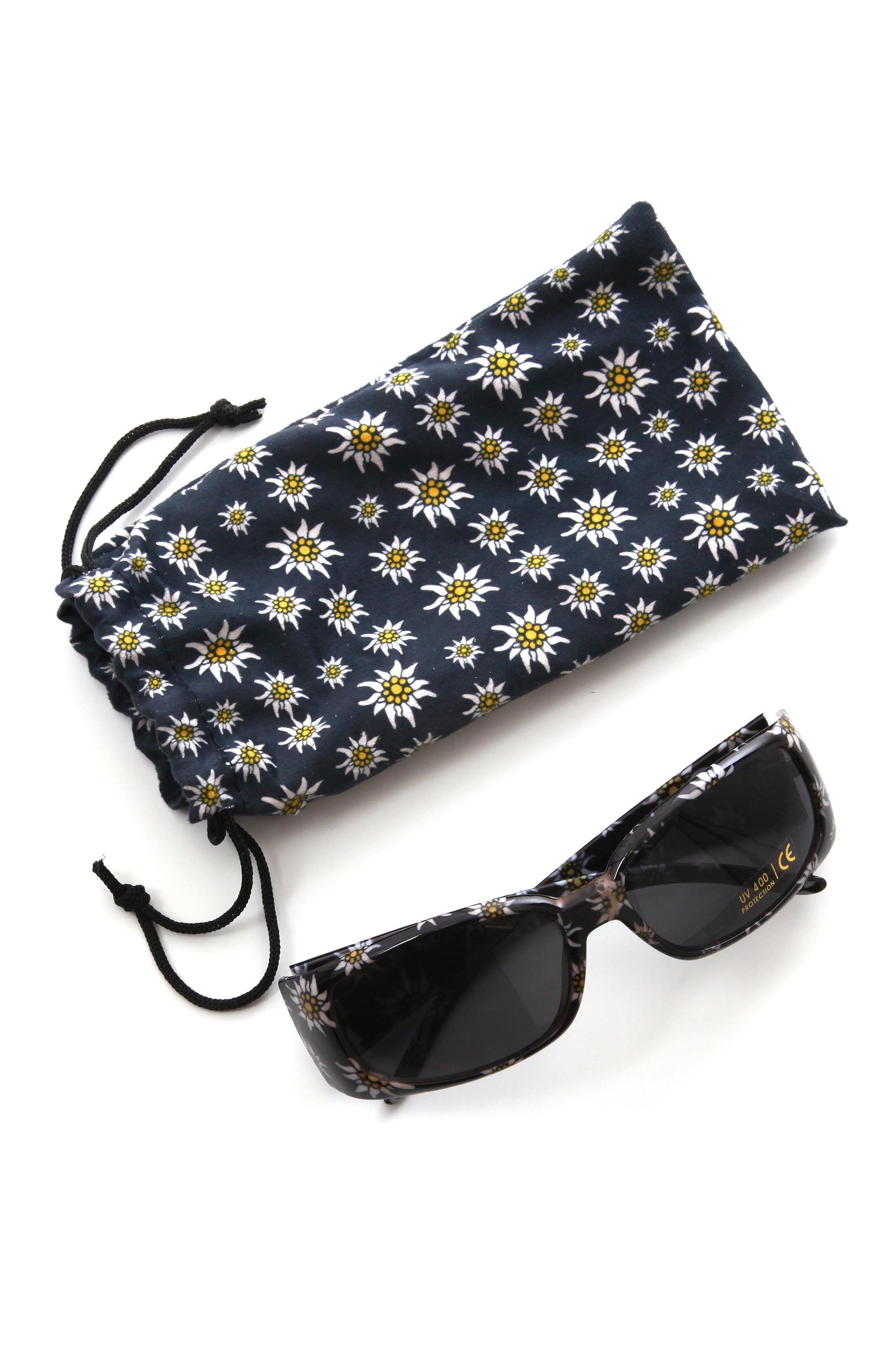 Sonnenbrille "Edelweiß", Damen, weiß, COLLEZIONE ALESSANDRO, geblümt, Sonnenbrillen Sonnenbrille, mit kleinem Edelweiß 2