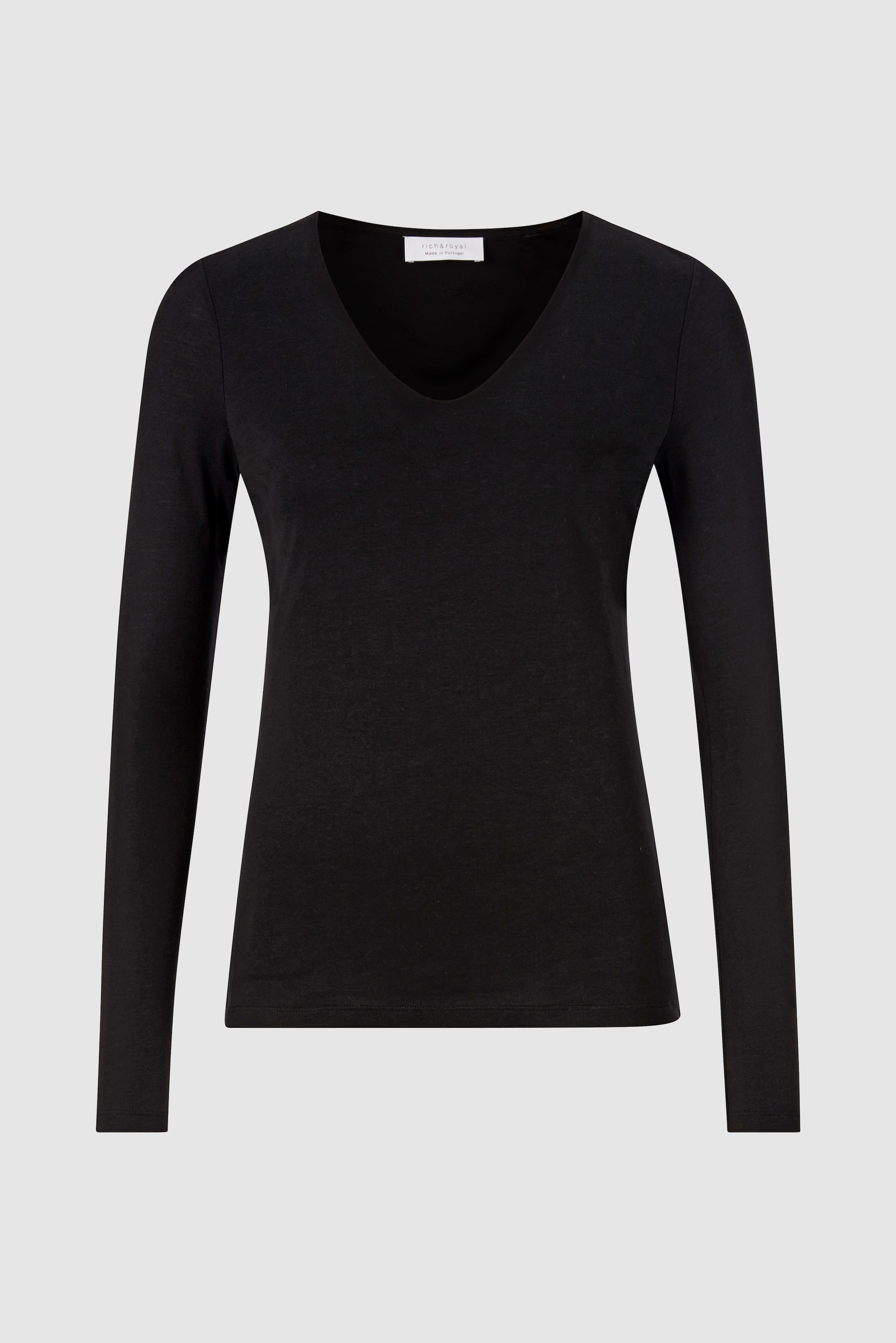 RICHROYAL Langarmshirt, mit femininen V-Neck