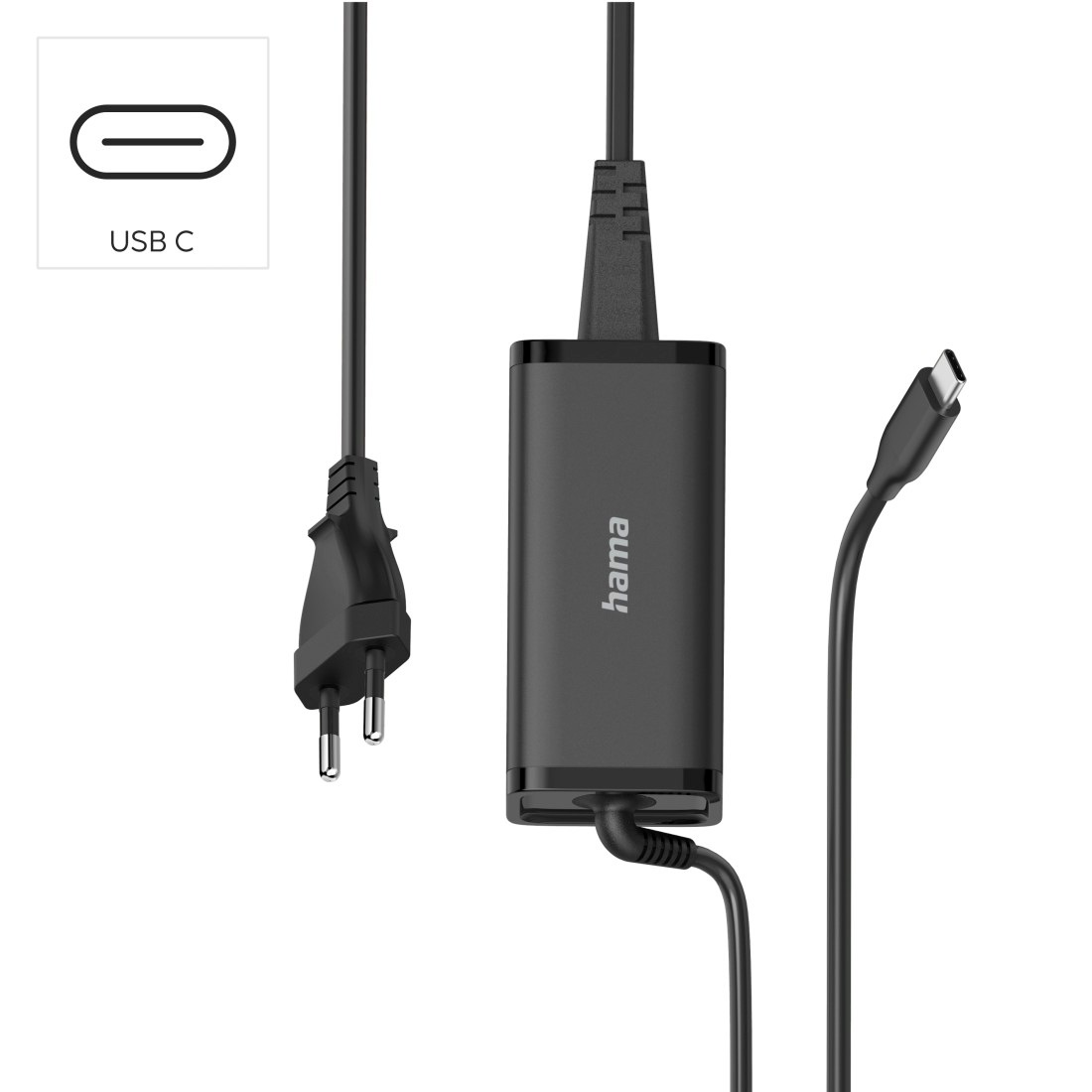 Hama Notebook-Netzteil »Laptop-Ladekabel 5-20V/100W, Universal, USB-C, GaN, Power Delivery«
