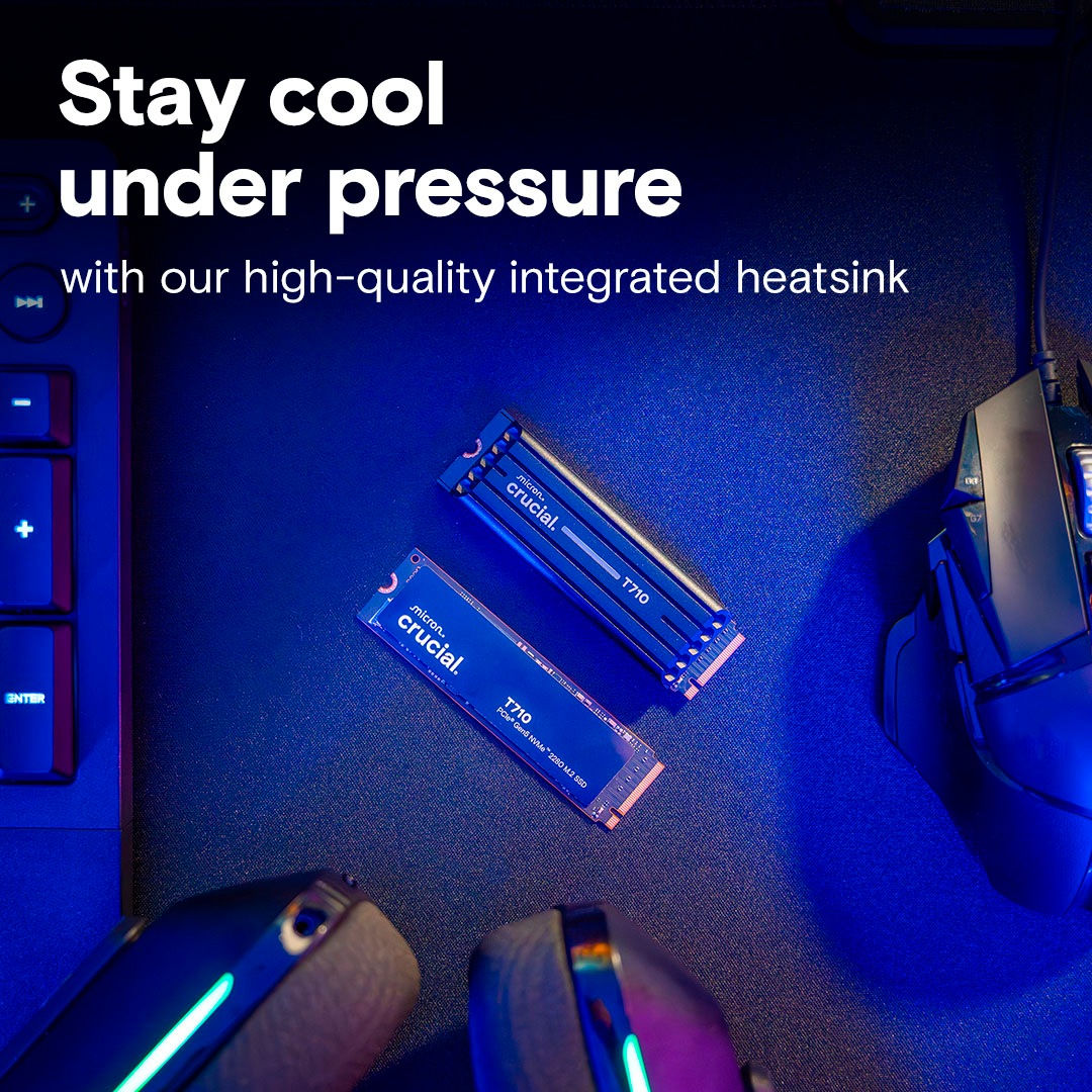 Crucial interne SSD »T710 1TB Heatsink« 1 TB Anschluss PCI Express 5.0 mit Heatsink