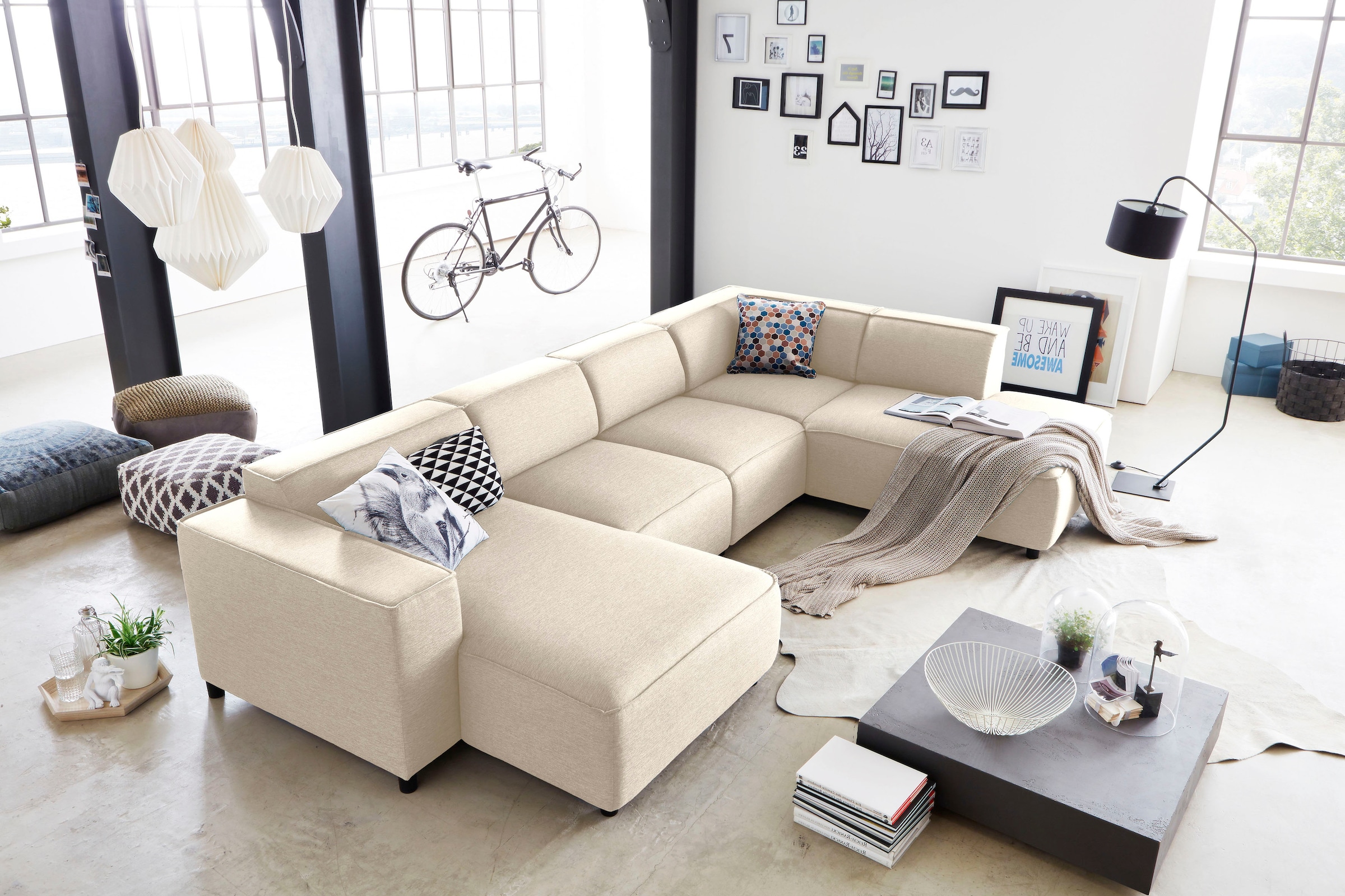 OTTO home Wohnlandschaft "Bulky U-Form" in U-Form und XXL Sitzfläche, modular aufgebaut